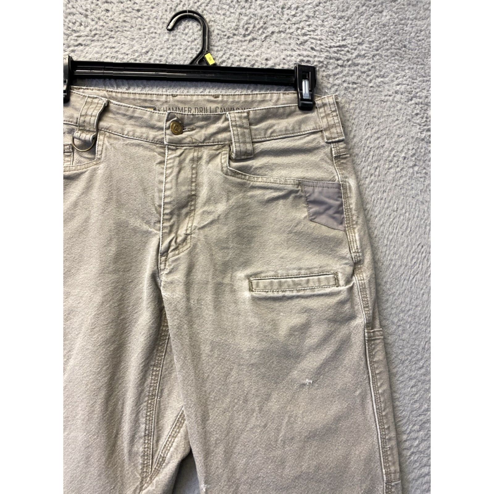 Vintage VINTAGE Hammer Drill Canvas Carpenter Work Pants Men 32 Waist Mid Rise Straight Leg Sand Cotton Durable Workwear Size US 32 / EU 48 - 2 Thumbnail