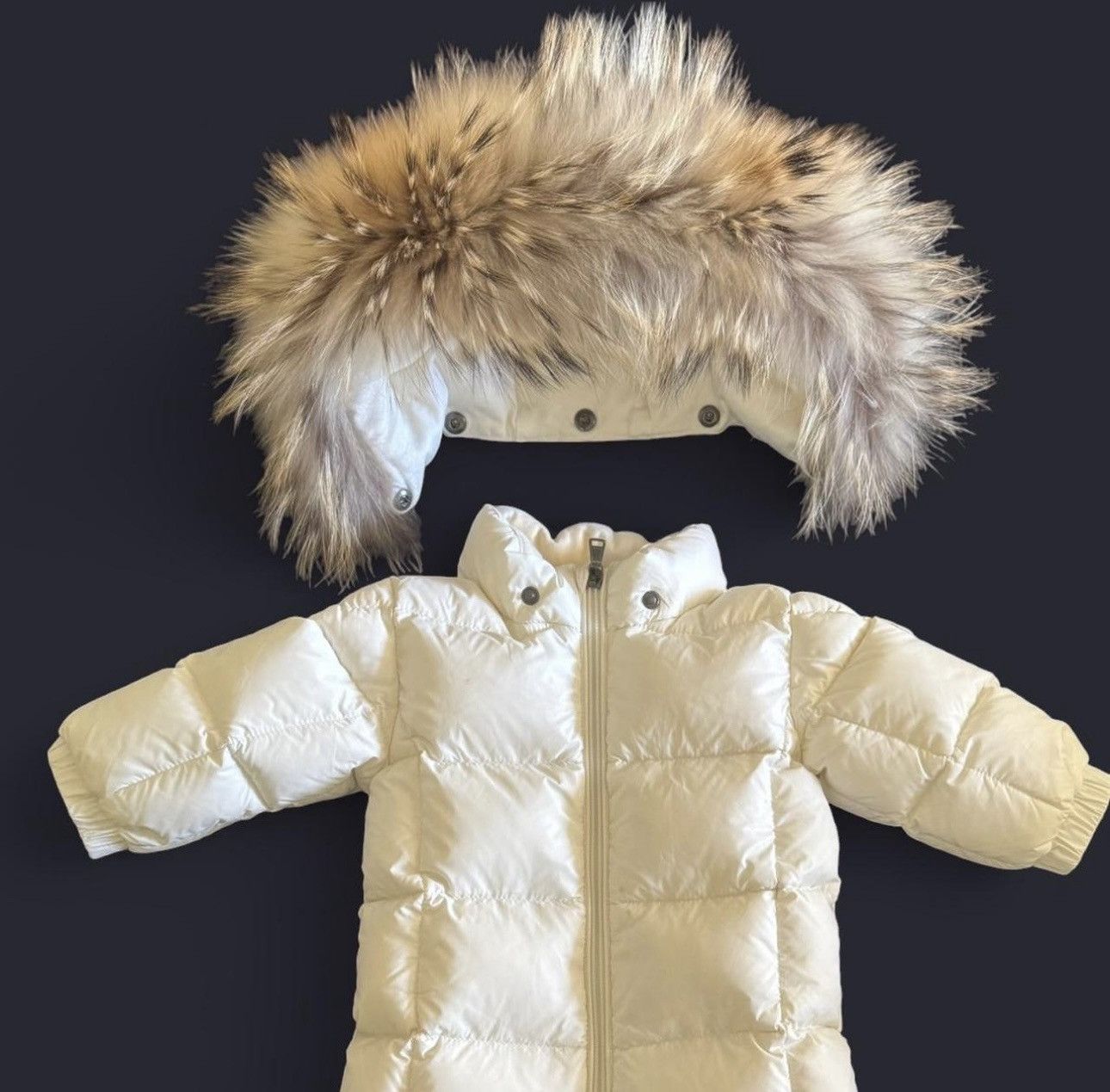 Moncler Enfant MONCLER REAL RACOON FUR SNOW SUIT Size ONE SIZE - 2 Thumbnail