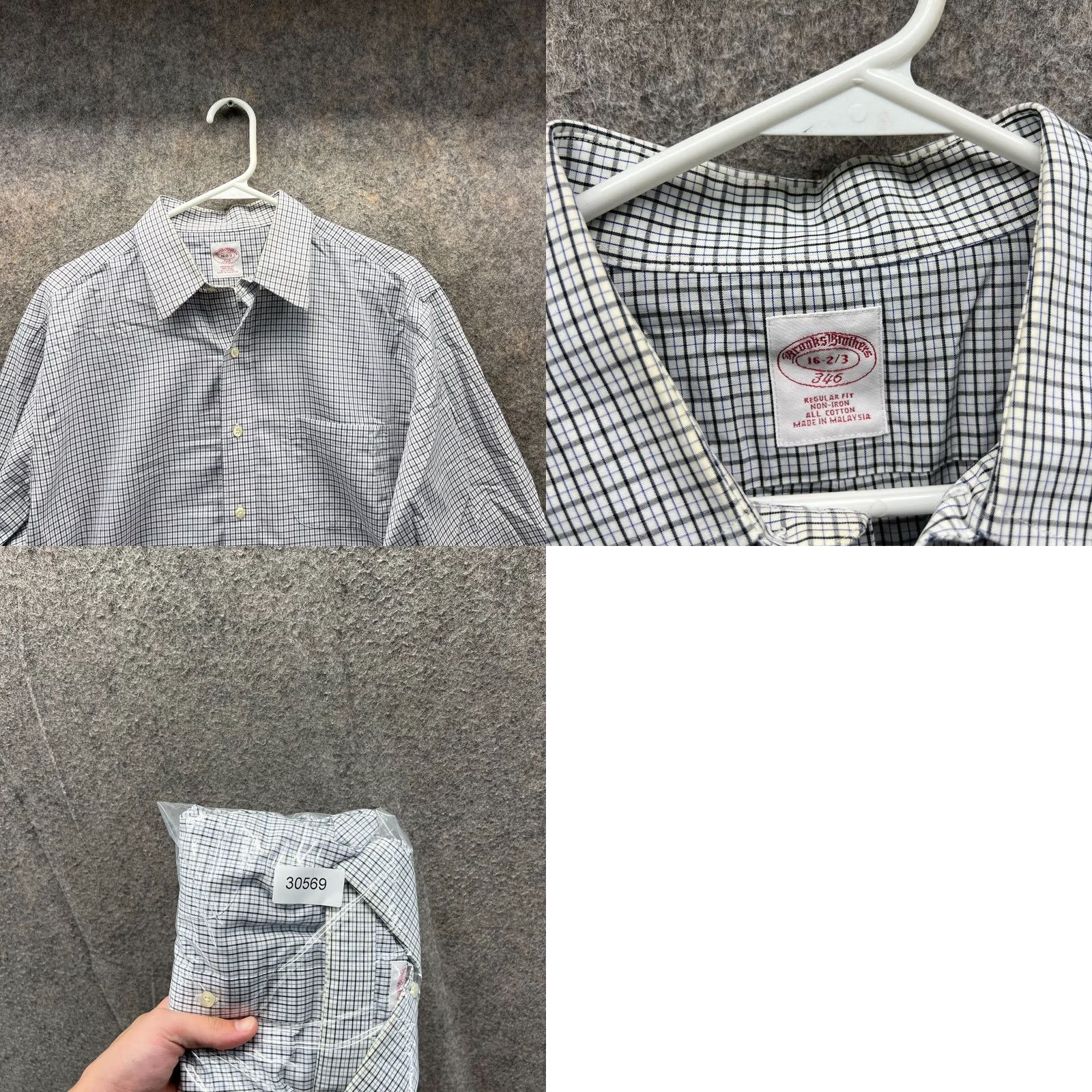 Brooks Brothers Brooks Brothers Dress Shirt Mens 16 2/3 Blue Button-Down Preppy Gingham 346 Shirt Size 42R - 8 Thumbnail