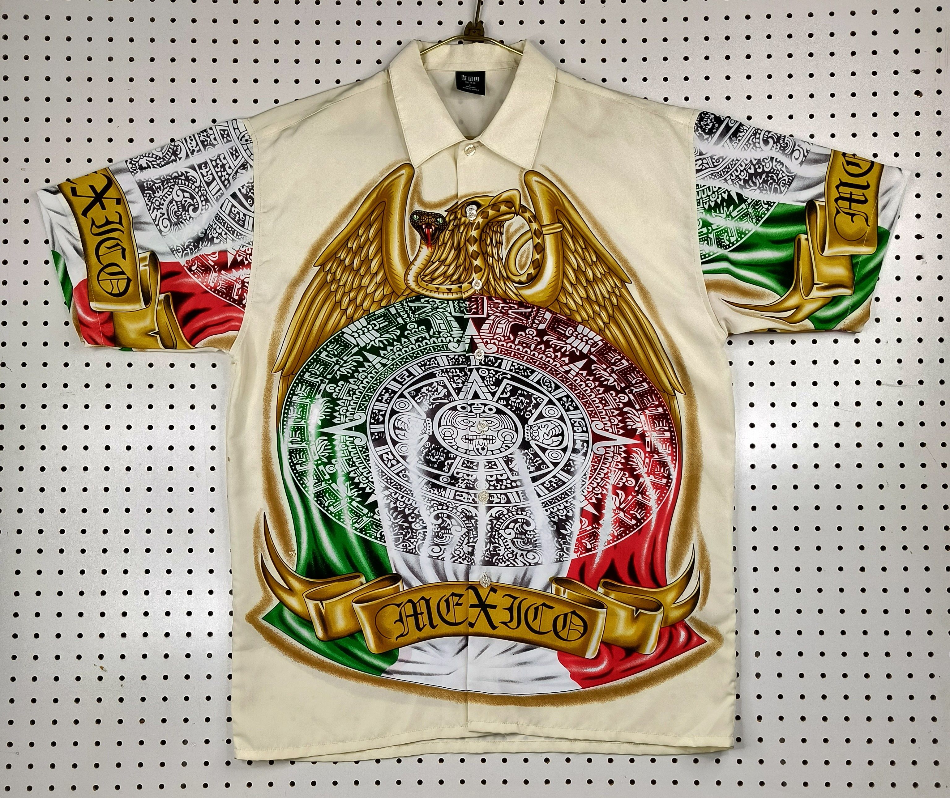 Mexican Threads Vintage Mexico aztec calendar chicano button up shirt Size US L / EU 52-54 / 3 - 3 Thumbnail