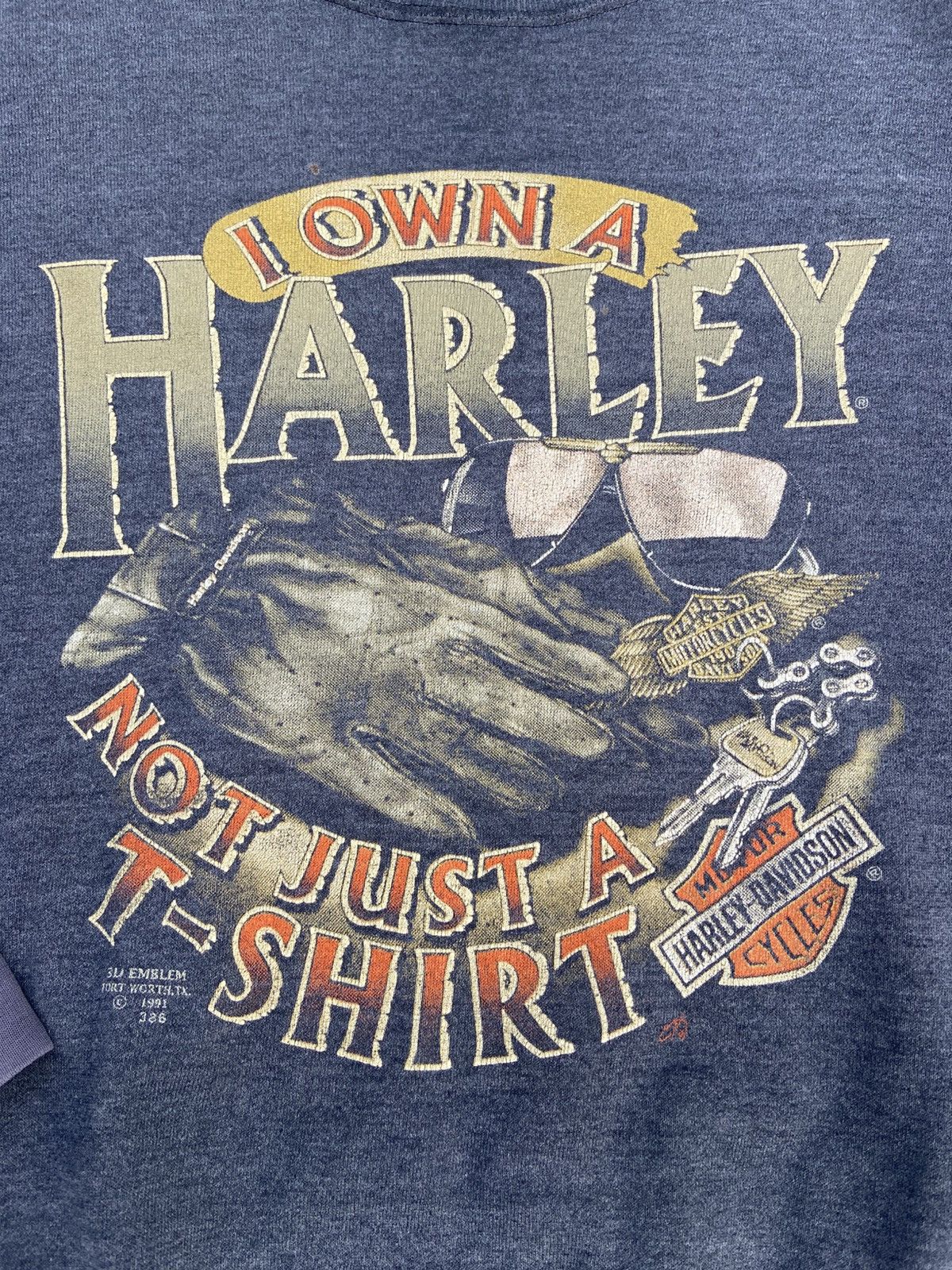 Harley Davidson × Vintage Vintage 1991 Harley Davidson 3D Emblem Sweatshirt Size US L / EU 52-54 / 3 - 2 Thumbnail