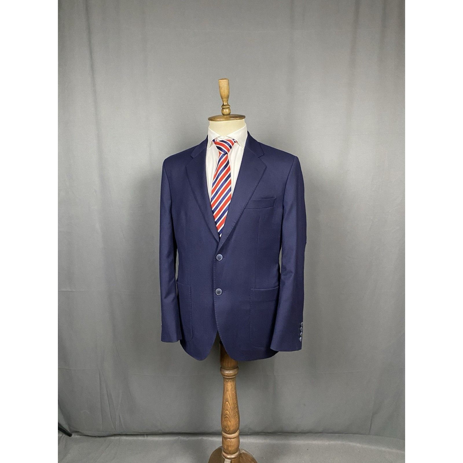 Hackett MINT! Hackett London Men's Blue Twill Wool Blazer Sportcoat Size 42R - 4 Thumbnail