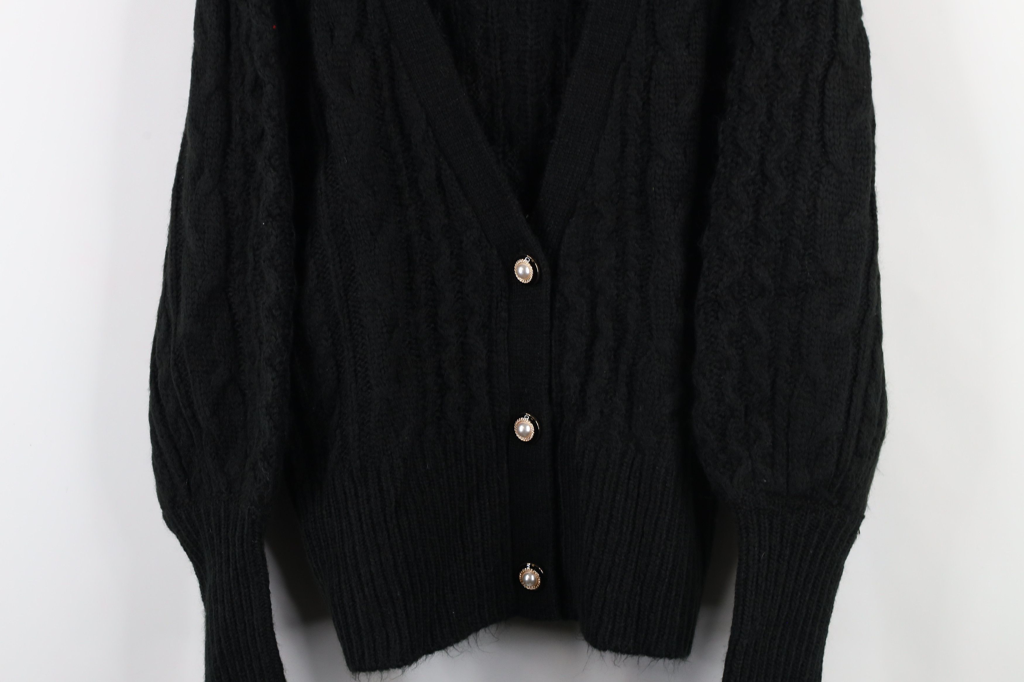 Vintage Deadstock Vintage 90s Streetwear Cable Knit Cardigan Sweater Size L / US 10 / IT 46 - 3 Thumbnail