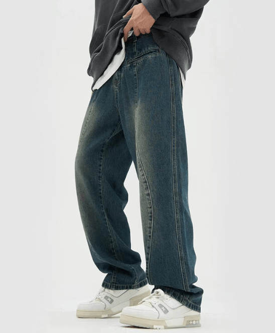 Japanese Brand × Jean American retro distressed washed simple loose jeans Size US 32 / EU 48 - 3 Thumbnail