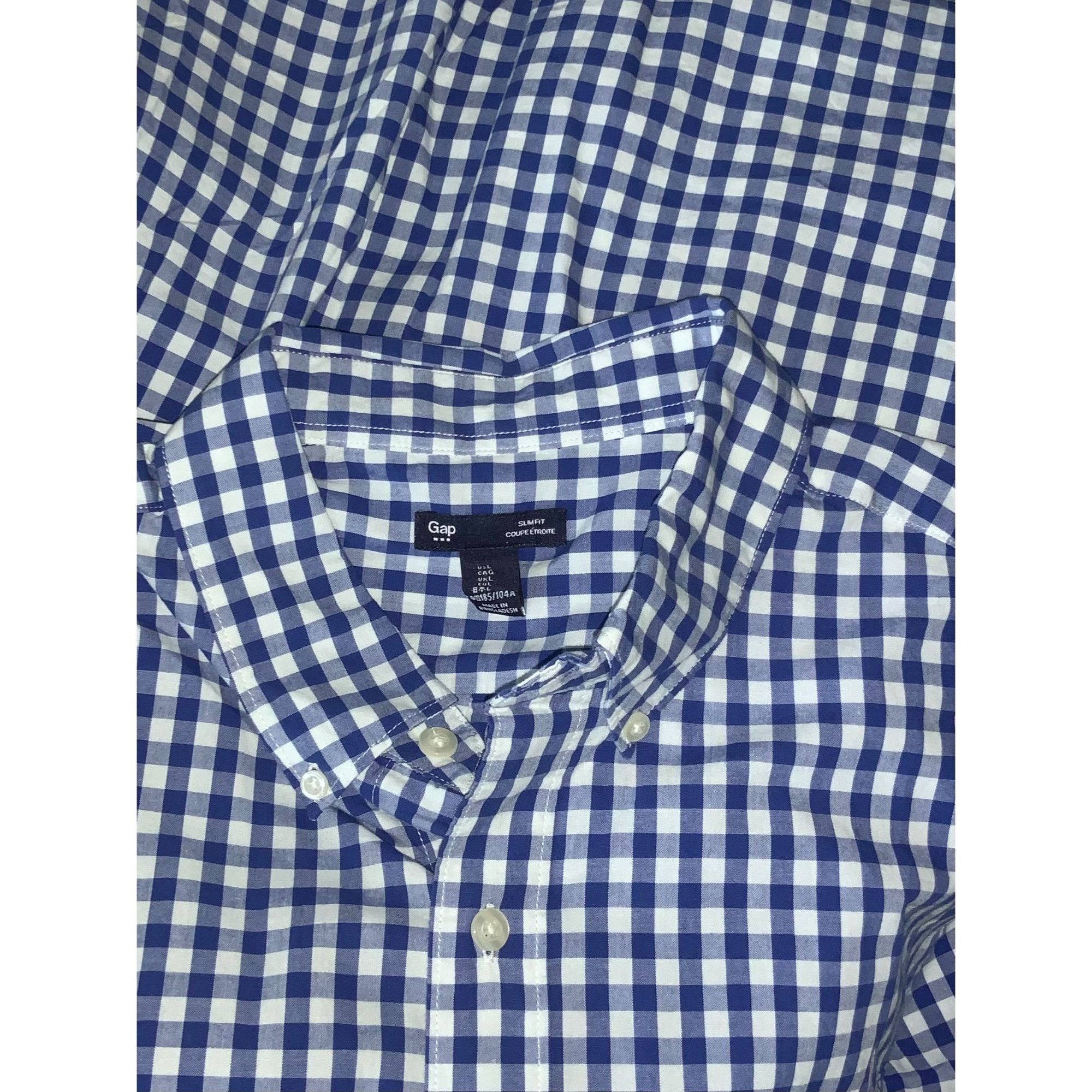 Gap Gap Blue White Gingham Checkered Long Sleeve Button Down Shi Size US L / EU 52-54 / 3 - 3 Thumbnail
