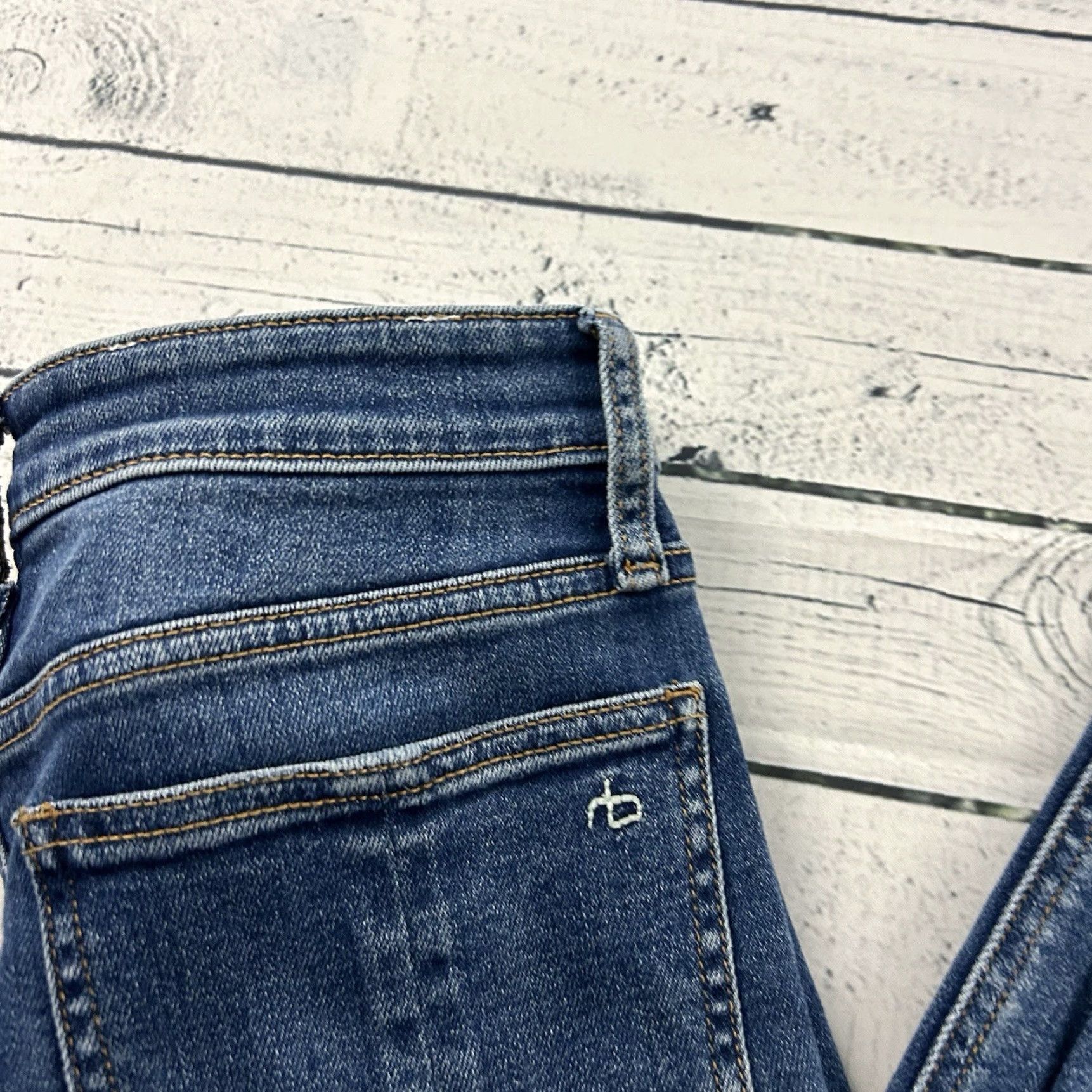 Rag & Bone rag & bone jeans Skinny Blue 25 Womens Denim Rag & Bone Cate Mid Rise Ankle Raw Hew Skinny Denim Blue Jeans Women's 25 Size 42" / US 20 - 2 Thumbnail