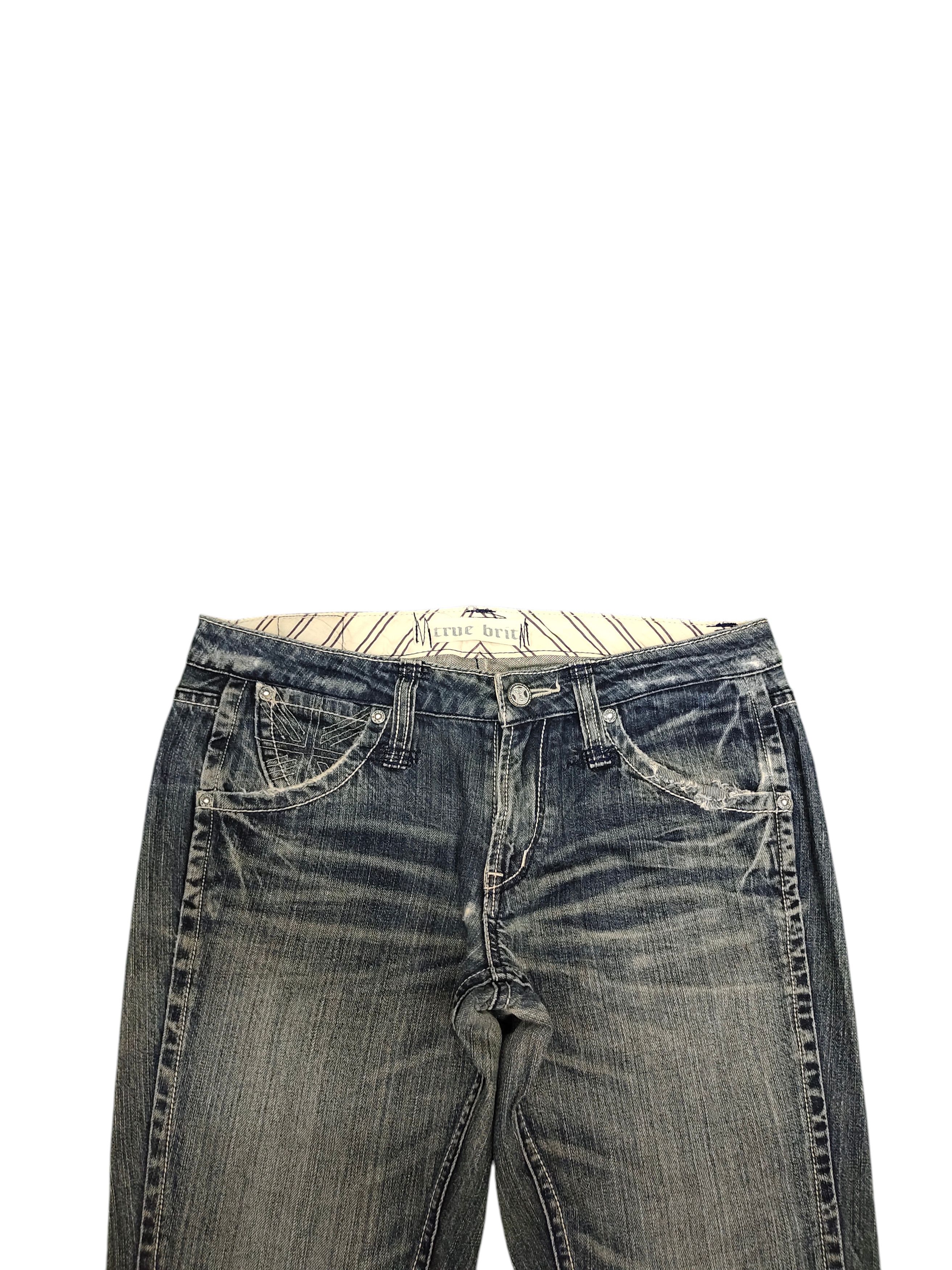 Le Grande Bleu (L.G.B.) Flare Jeans True Brit Embroidered Denim Bootcut Low Rise Size US 30 / EU 46 - 9 Thumbnail