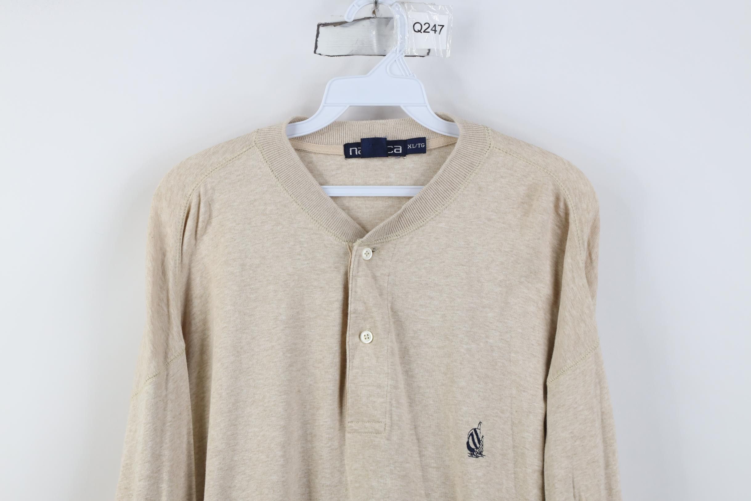 Nautica Vintage 90s Nautica Ribbed Knit Long Sleeve Henley T-Shirt Size US XL / EU 56 / 4 - 2 Thumbnail