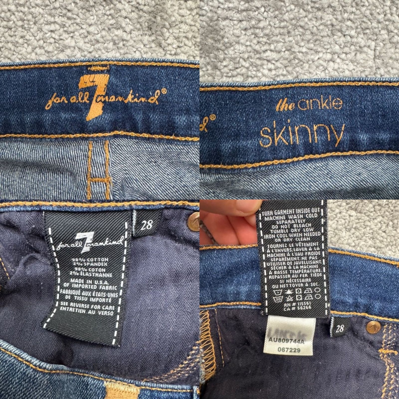 7 For All Mankind 7 For All Mankind Jeans Denim 7 For All Mankind The Ankle Skinny Distressed Blue 28 Womens Regular Jeans Size 28" / US 6 / IT 42 - 8 Thumbnail