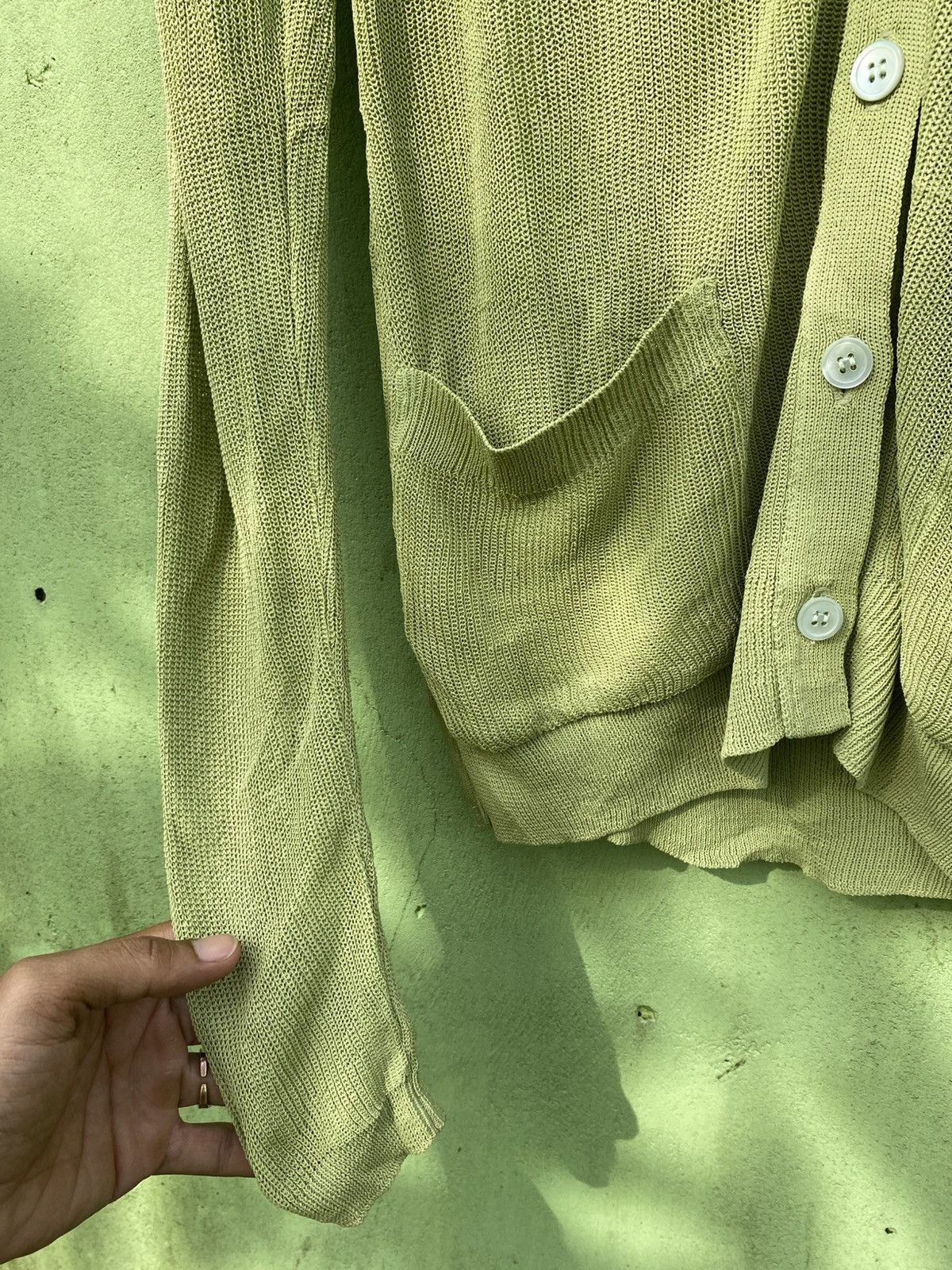 Issey Miyake Issey Miyake Olive Green Lightweight Cardigan Japanese Style Size M / US 6-8 / IT 42-44 - 5 Thumbnail