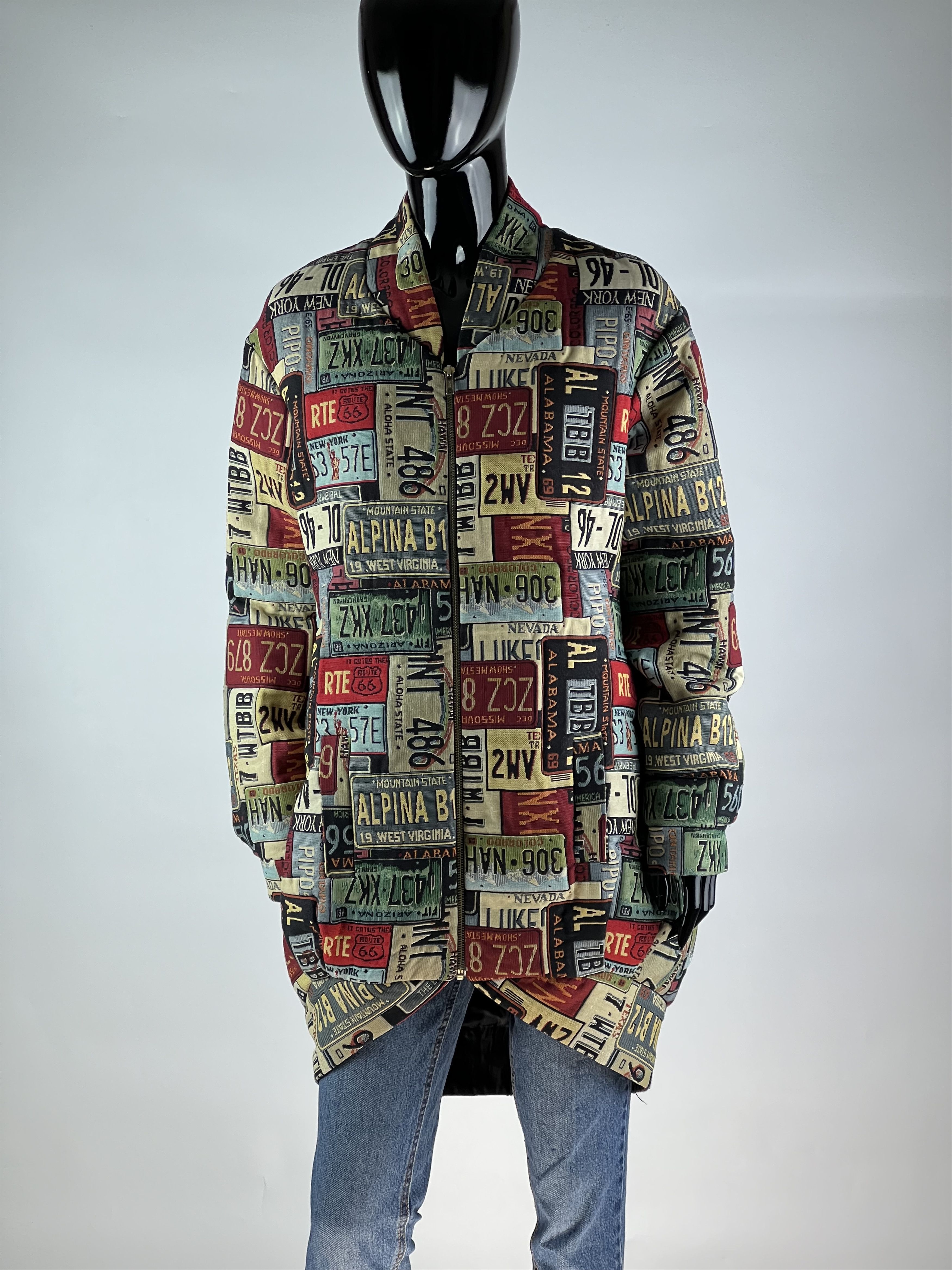 Handmade #Fam Women's Multicolor Full Print Jacket Hand Made Size S / US 4 / IT 40 - 1 Thumbnail