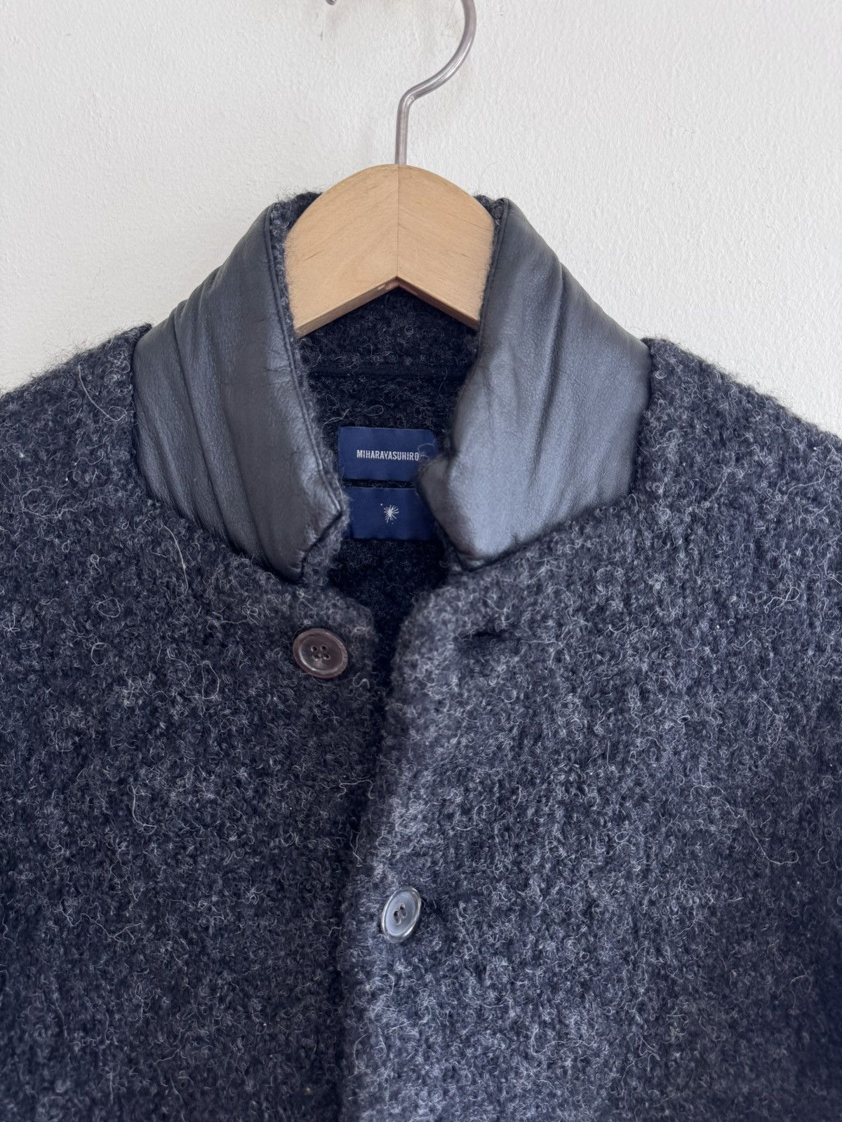 Maison MIHARA YASUHIRO Mihara Yasuhiro Alpaca Wool Jacket Leather Collar Size US M / EU 48-50 / 2 - 3 Thumbnail
