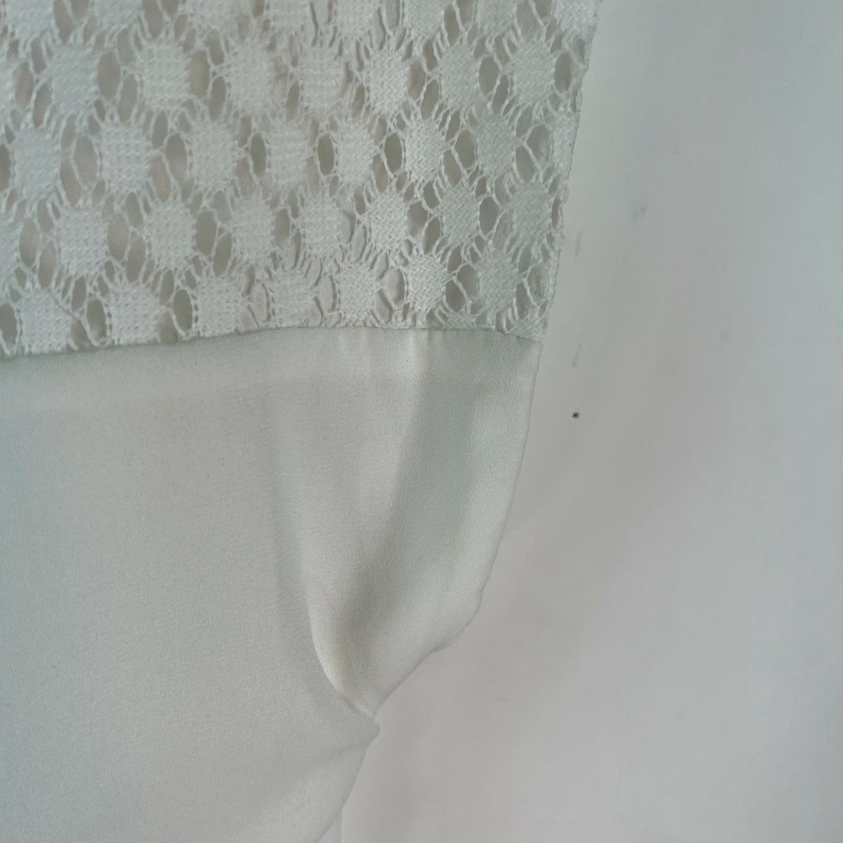 Vintage Cj Banks Blouse Shirt Womens White Round Neck Short Sleeve Sz 1X Crochet Size XL / US 12-14 / IT 48-50 - 4 Thumbnail