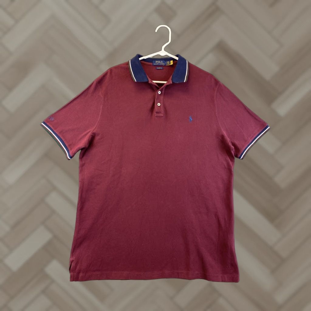Ralph Lauren Ralph Lauren Polo Shirt Adult Large Maroon Blue Pony Casual Rugby Mens /72-43 Size US L / EU 52-54 / 3 - 1 Thumbnail