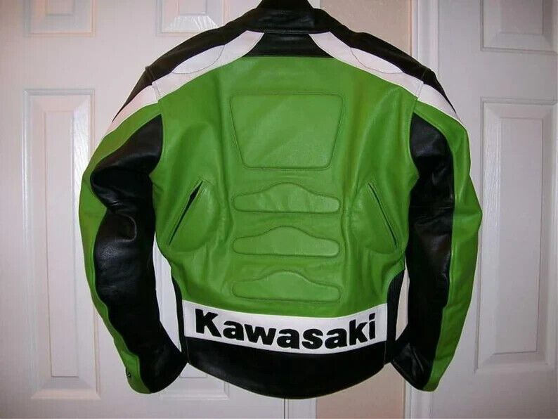 Other Kawasaki Men's Leather Biker Jacket, Motorcycle Racing Gear Size US L / EU 52-54 / 3 - 2 Thumbnail