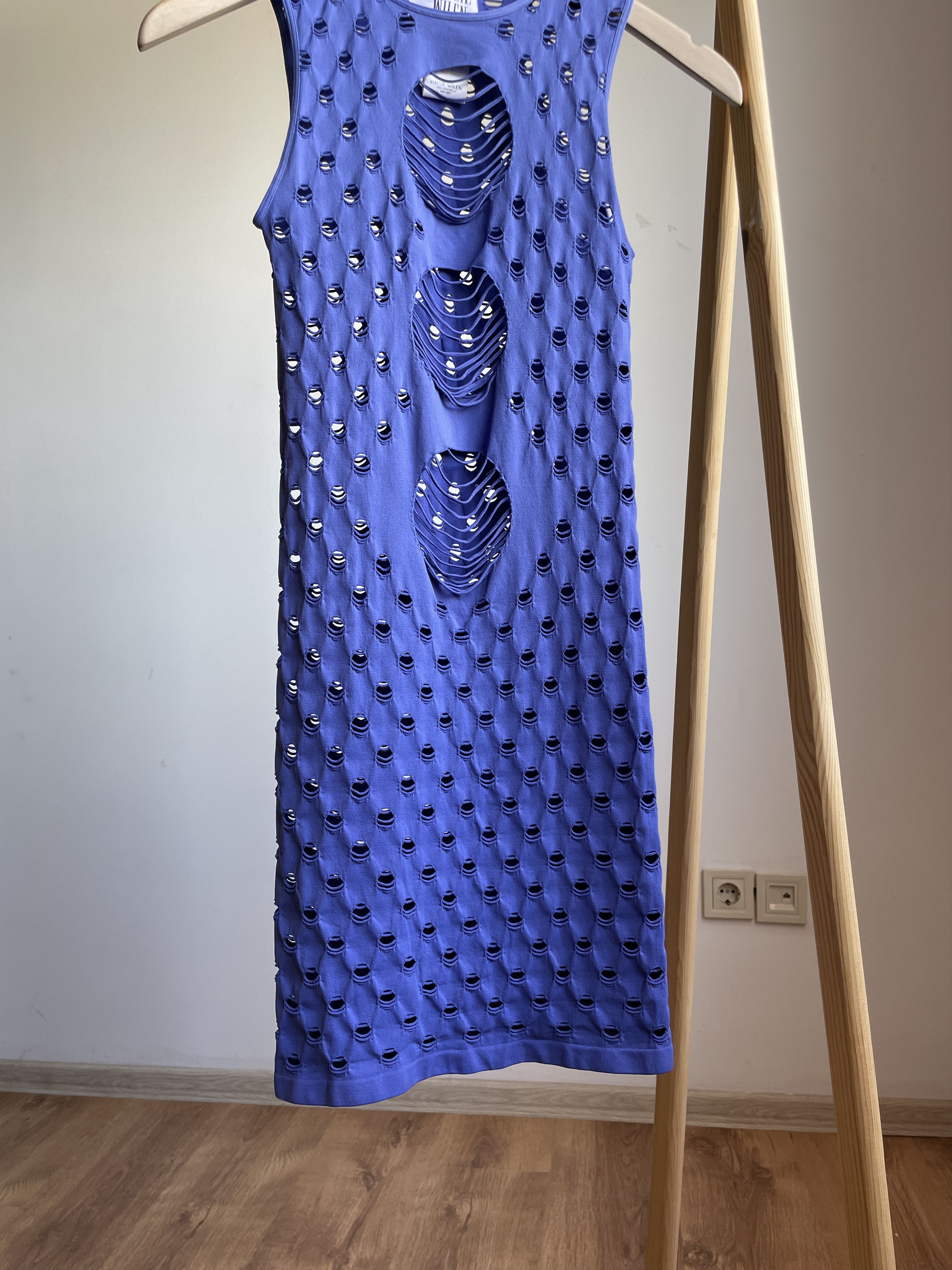 Maisie Wilen Maisie Wilen Perforated Bodycon Mini Dress Size ONE SIZE - 4 Thumbnail