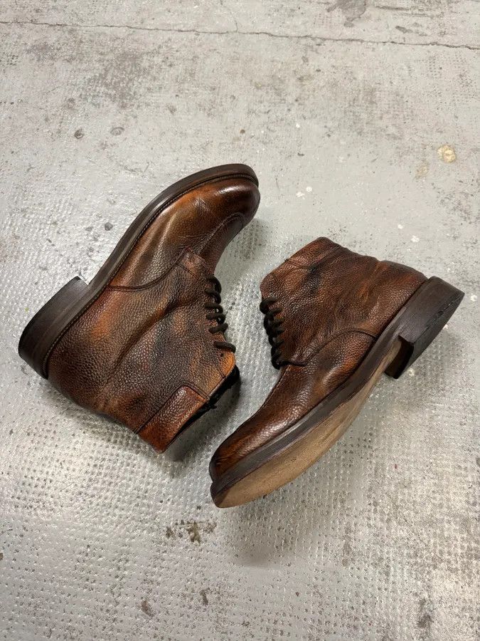Daniele Alessandrini 2000s Daniele Alessandrini Brown Grain Leather Boots Size US 9 / EU 42 - 5 Thumbnail