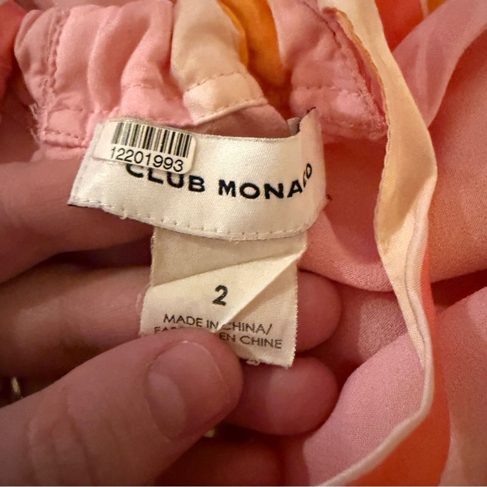 Club Monaco Club Monaco Amirra Silk Pink Multi Stripe Tiered Midi Dress Size XS / US 0-2 / IT 36-38 - 7 Thumbnail