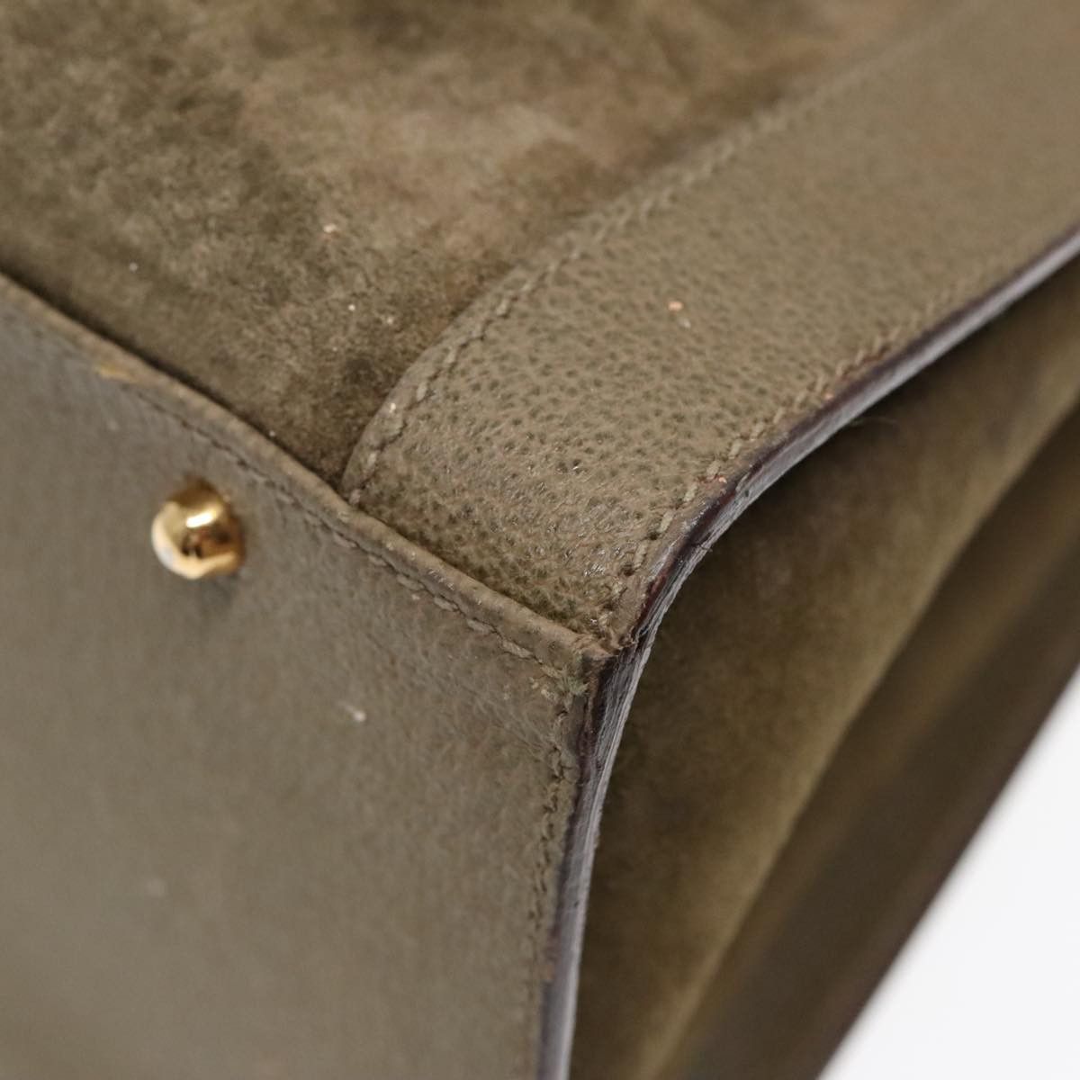 Gucci GUCCI Bamboo Hand Bag Suede Khaki Gold 002 1186 002 1186 Size ONE SIZE - 15 Thumbnail