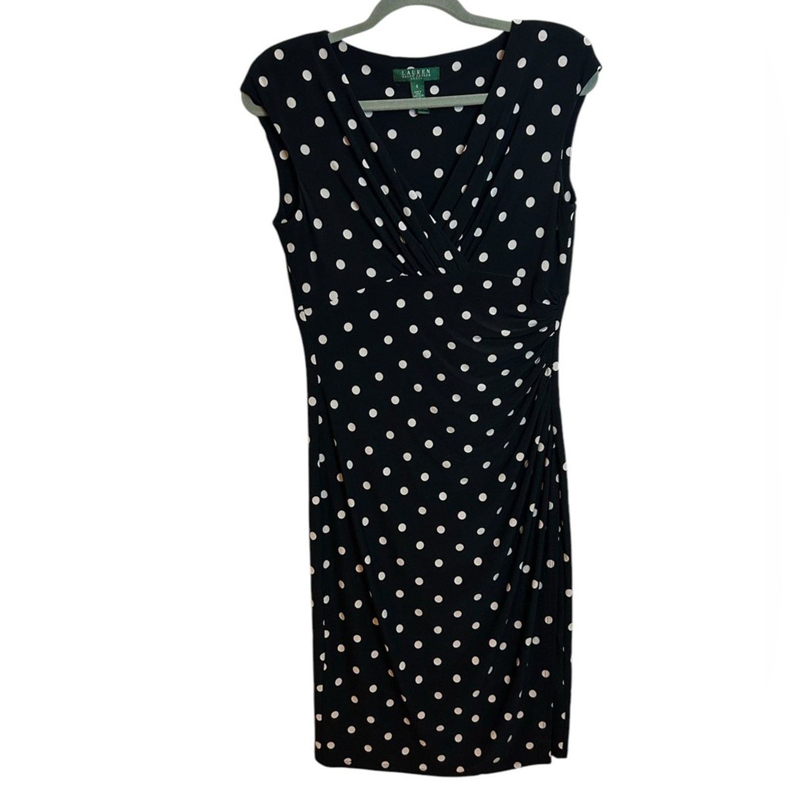 Ralph Lauren Lauren Ralph Lauren Polka Dot Ruched Dress Size M / US 6-8 / IT 42-44 - 1 Thumbnail