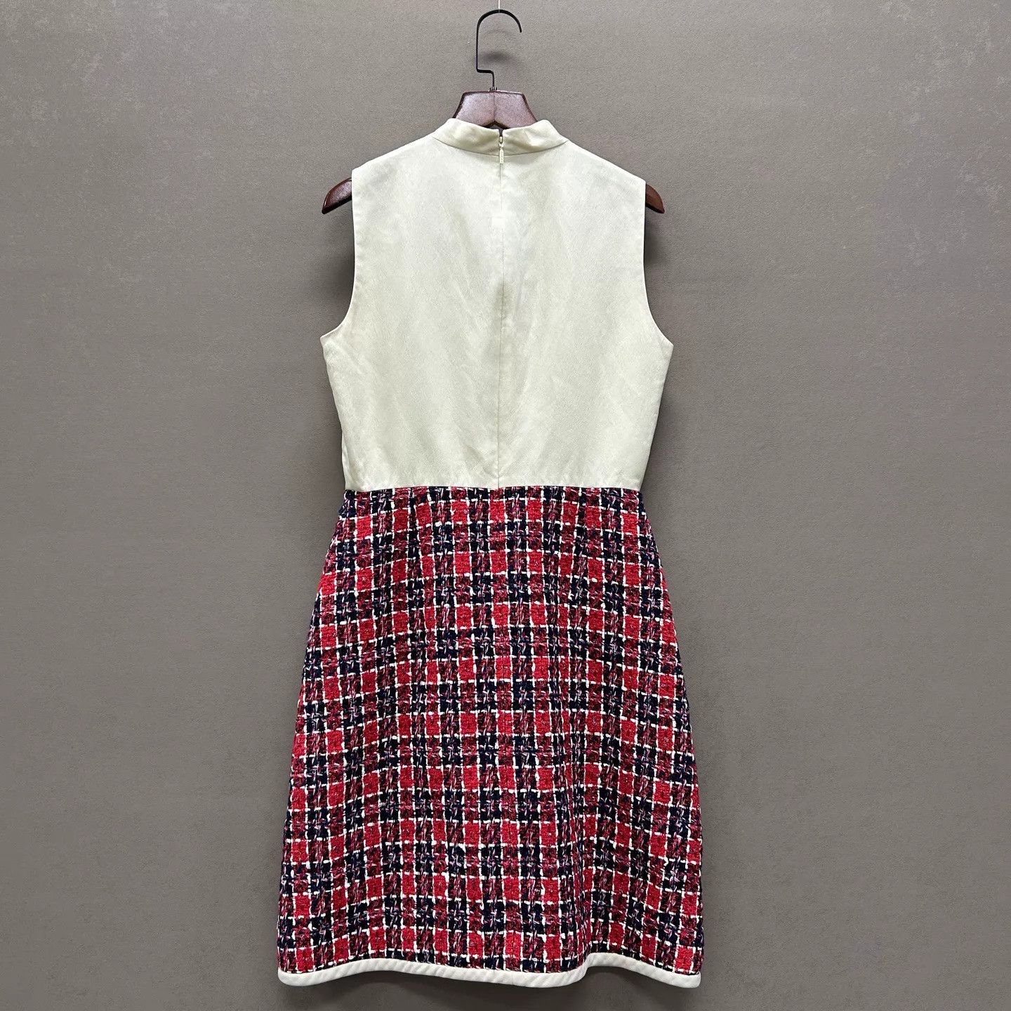 Gucci Gucci Ivory Red Black Check Bow Sleeveless Dress Women's Size XS / US 0-2 / IT 36-38 - 2 Thumbnail