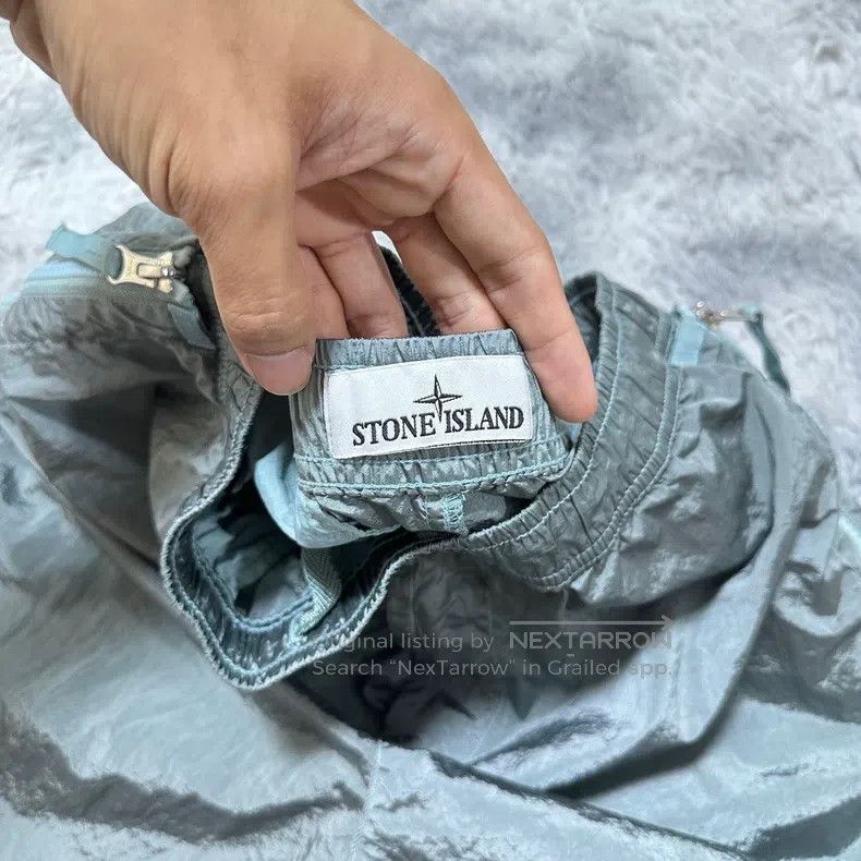 Stone Island Stone Island Metal nylon shorts light blue Size US 31 - 4 Thumbnail