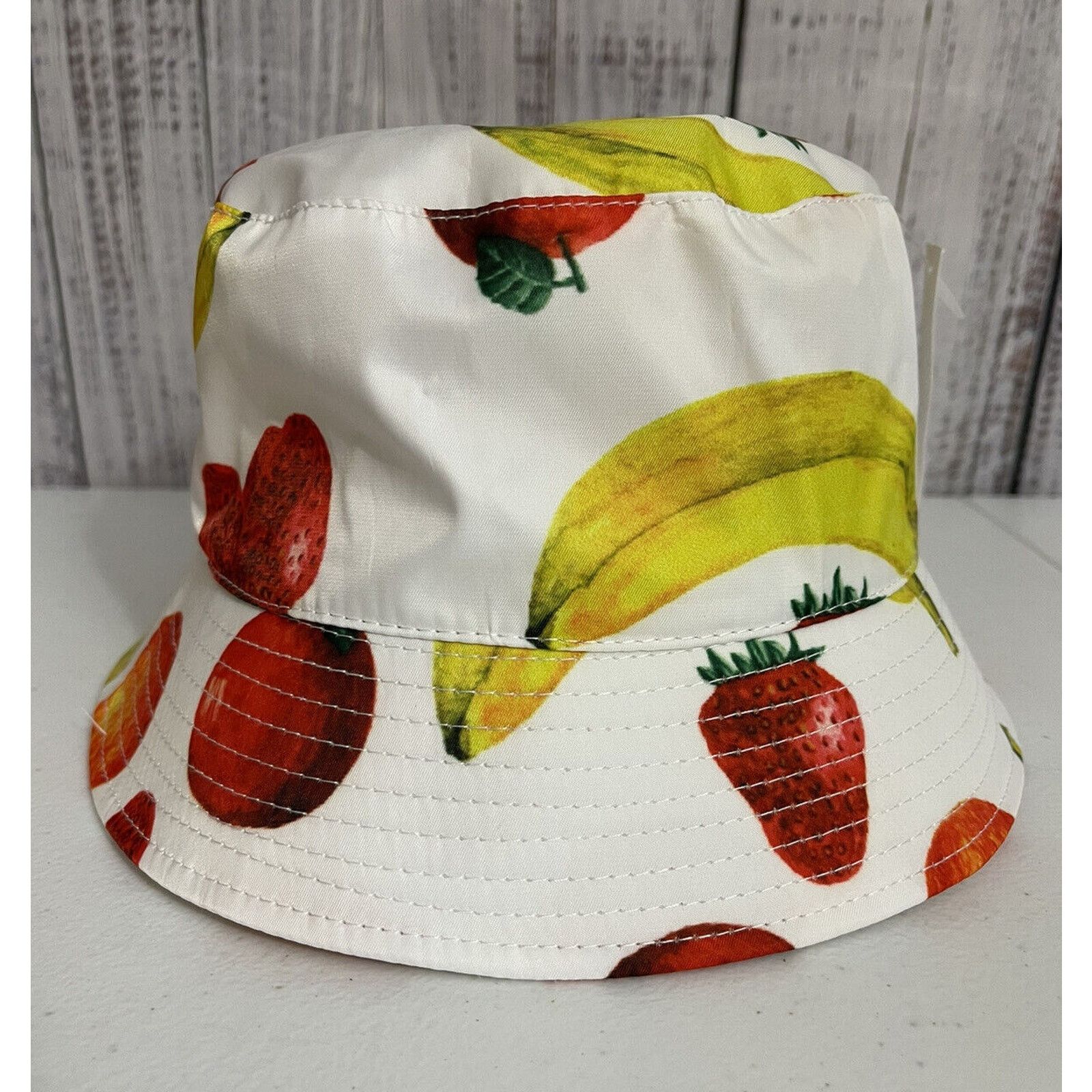 Tillys NWT Petals and Peacocks Bucket Hat Colorful Fruit Size ONE SIZE - 3 Thumbnail