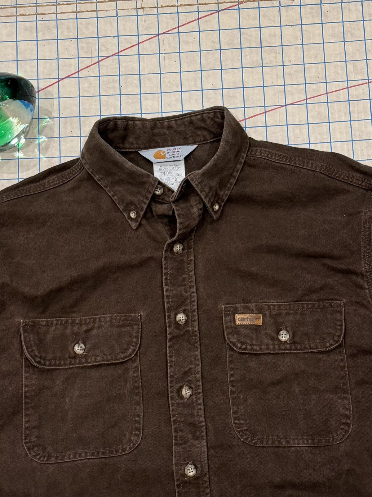 Carhartt Vintage Carhartt Rugged Outdoor Wear Brown Button Up Large T Size US L / EU 52-54 / 3 - 3 Thumbnail