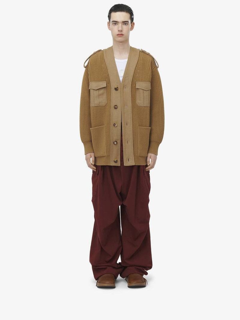 Alexander McQueen o1srvl11e0226 Oversized Utility Cardigan In Camel Size US M / EU 48-50 / 2 - 3 Thumbnail
