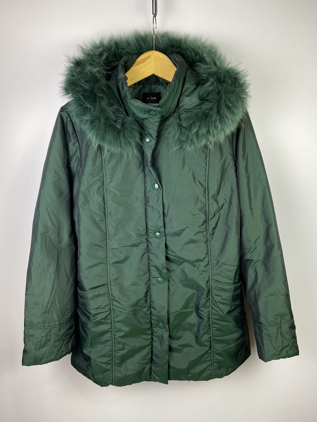 If Six Was Nine × Japanese Brand Down fur faux jacket emerald green ifsx style Size US L / EU 52-54 / 3 - 12 Thumbnail