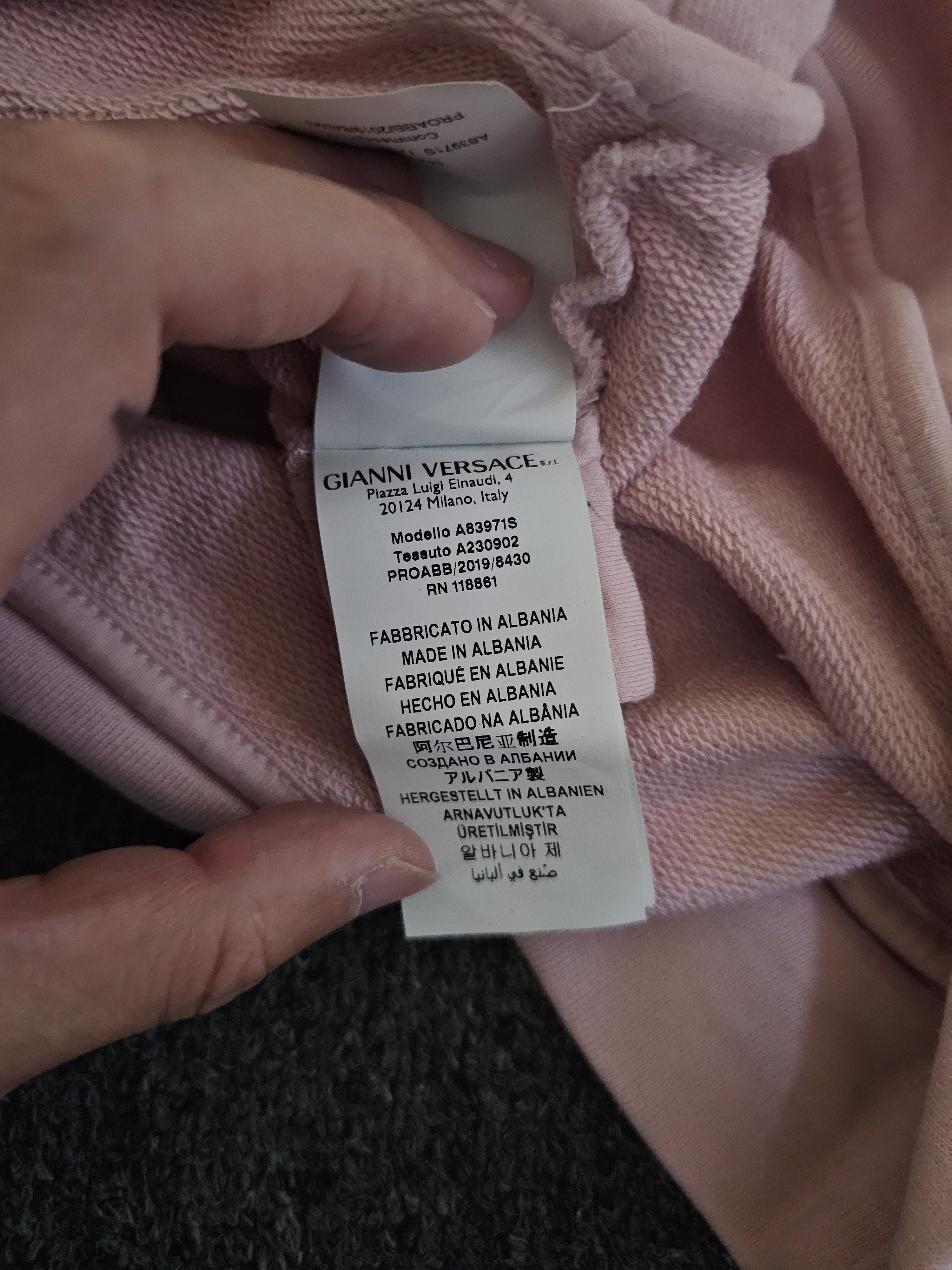 Versace Versace Unisex Pink Sweatshirts size 44/M Size US S / EU 44-46 / 1 - 7 Thumbnail
