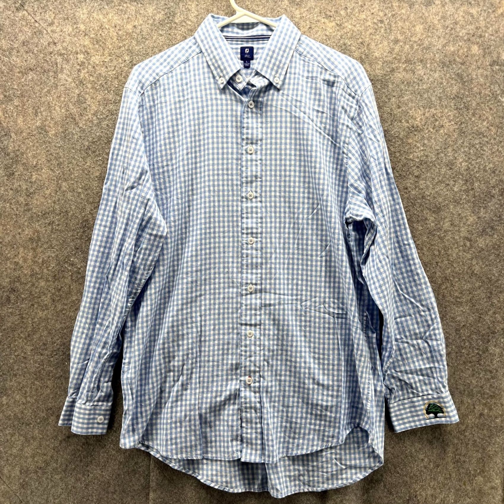 Footjoy FootJoy Shirt Men Large Blue White Check Button-Up 1857 Preppy Casual Golf Shirt Size US L / EU 52-54 / 3 - 2 Thumbnail