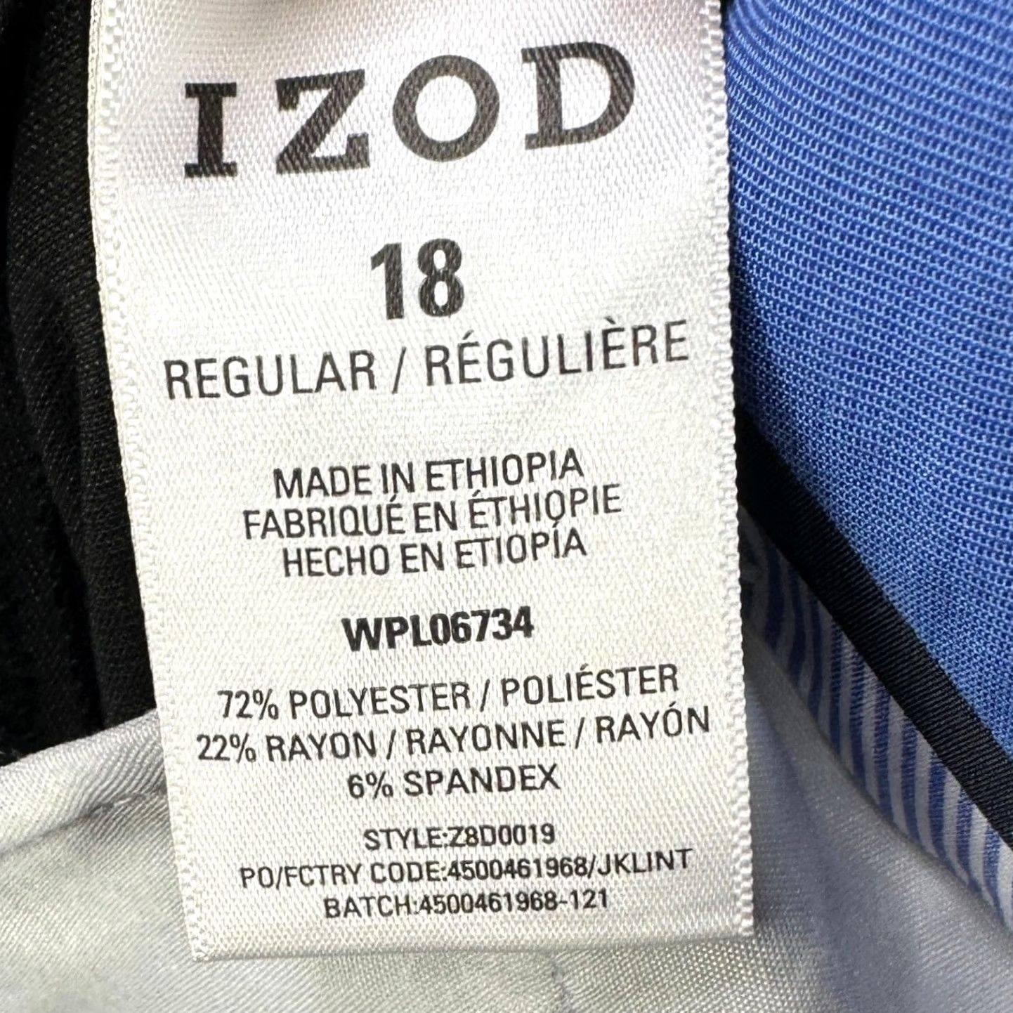 Izod VINTAGE Izod Pants Trouser Womens 18 Black Devant Plat Extensible Flat Front Stretch NEW Size 40" / US 18 - 5 Thumbnail