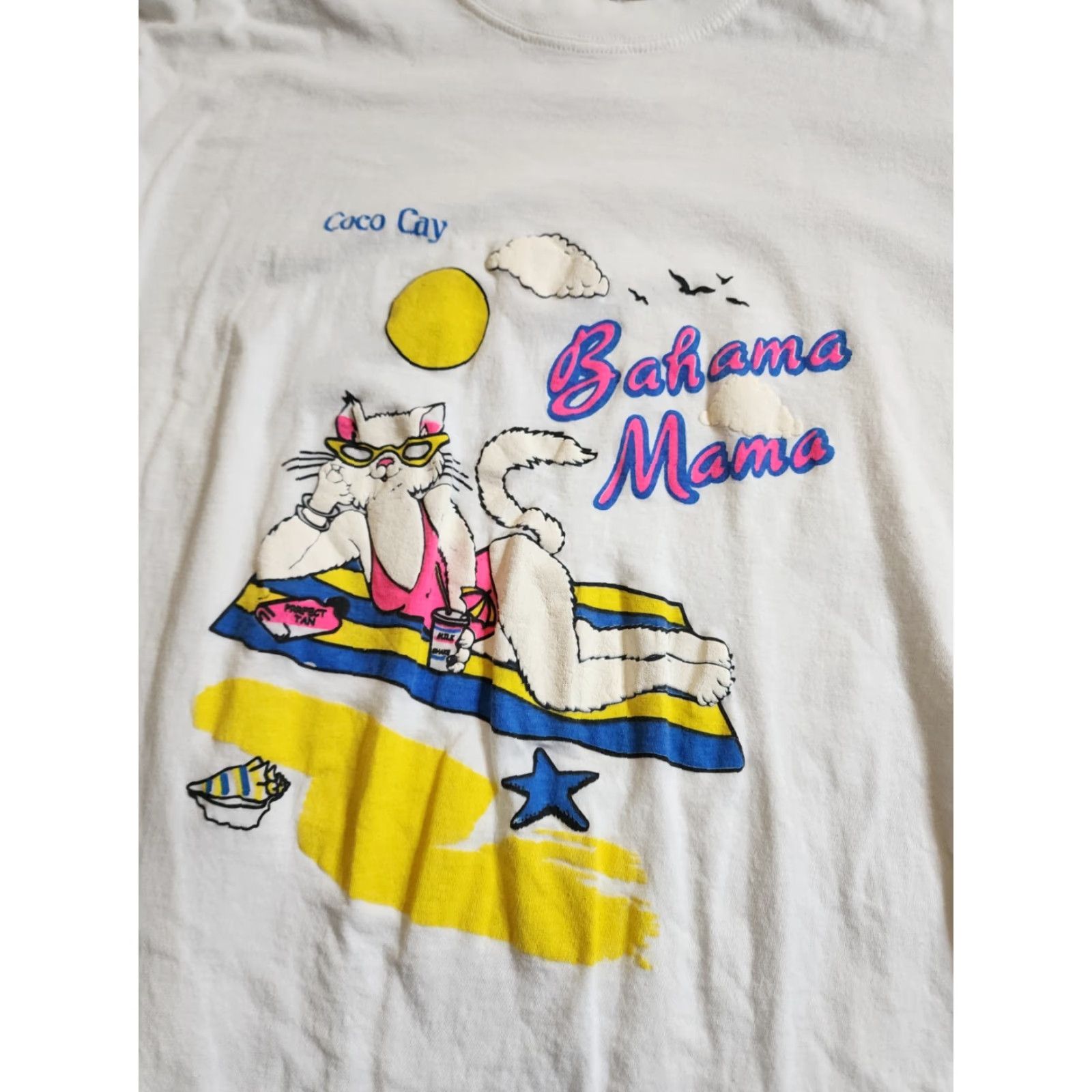 Vintage VINTAGE Bahama Mama Coco Cay Cat Beach T-Shirt Size XXL / US 16-18 / IT 52-54 - 2 Thumbnail
