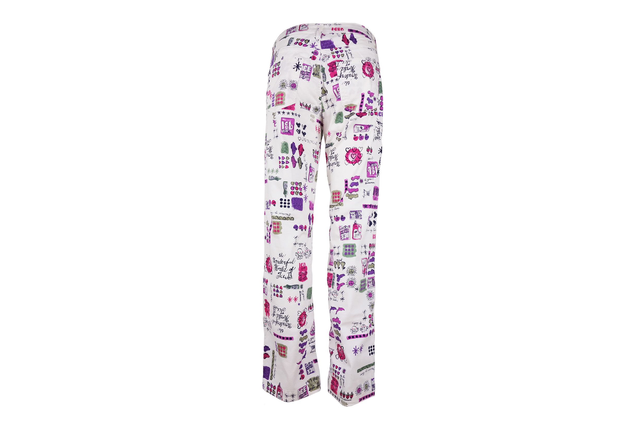 Iceberg Iceberg Ice B Print Jeans Cotton Pants Monogram Pink Vintage Size 29" - 1 Thumbnail