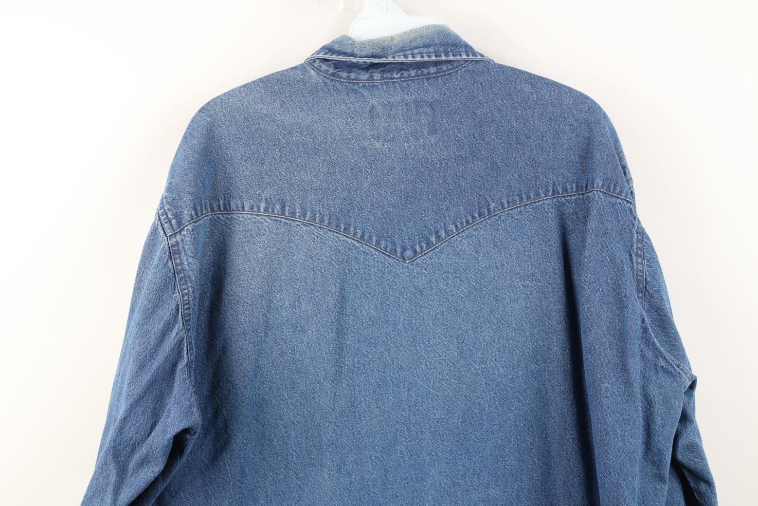 Wrangler Vintage 90s Wrangler Western Cowboy Denim Button Shirt Blue Size US XL / EU 56 / 4 - 14 Thumbnail