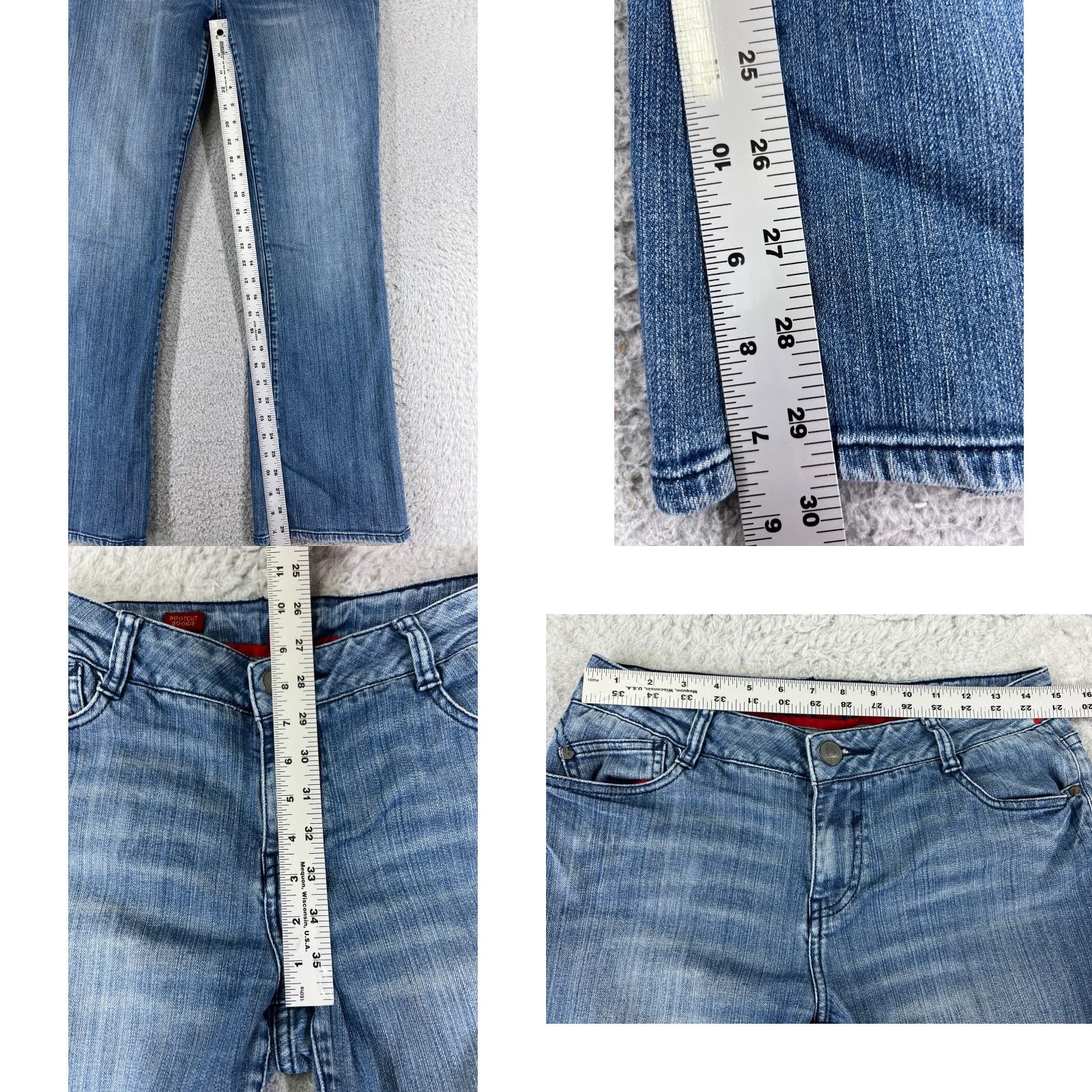 Denime OOH LA LA Jeans Womens 10 Blue Denim Bootcut Mid Rise Embroidered Vintage No Size 32" / US 10 / IT 46 - 8 Thumbnail