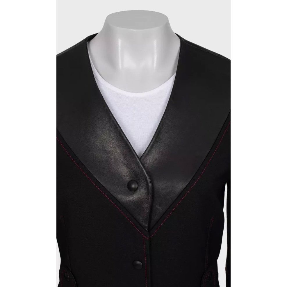 Louis Vuitton Louis Vuitton BlackLeather Collar Jacket Sz. S Size S / US 4 / IT 40 - 4 Thumbnail