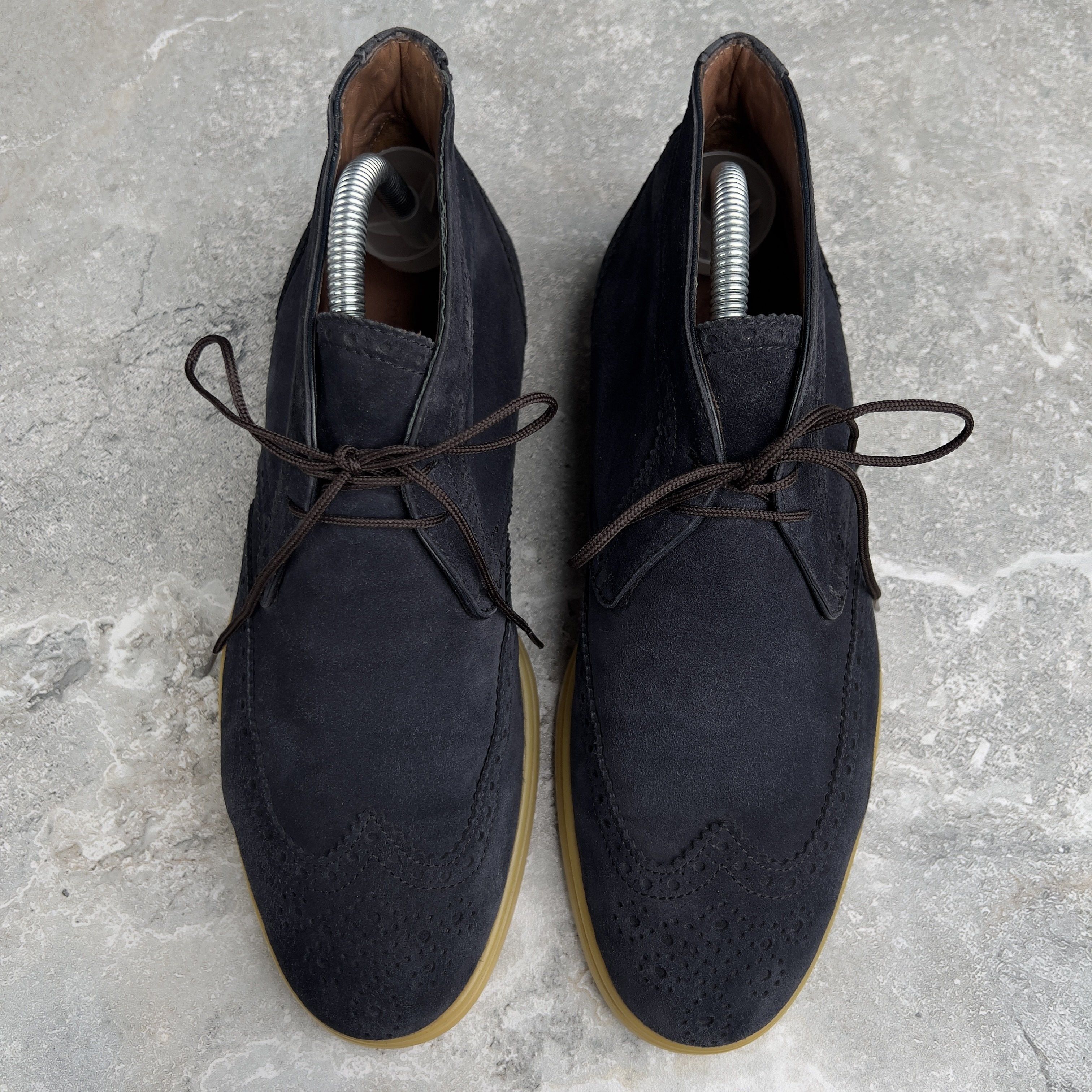 Loro Piana Desert Laced Boots Wing Tip Blue Suede Size US 10 / IT 40 - 2 Thumbnail