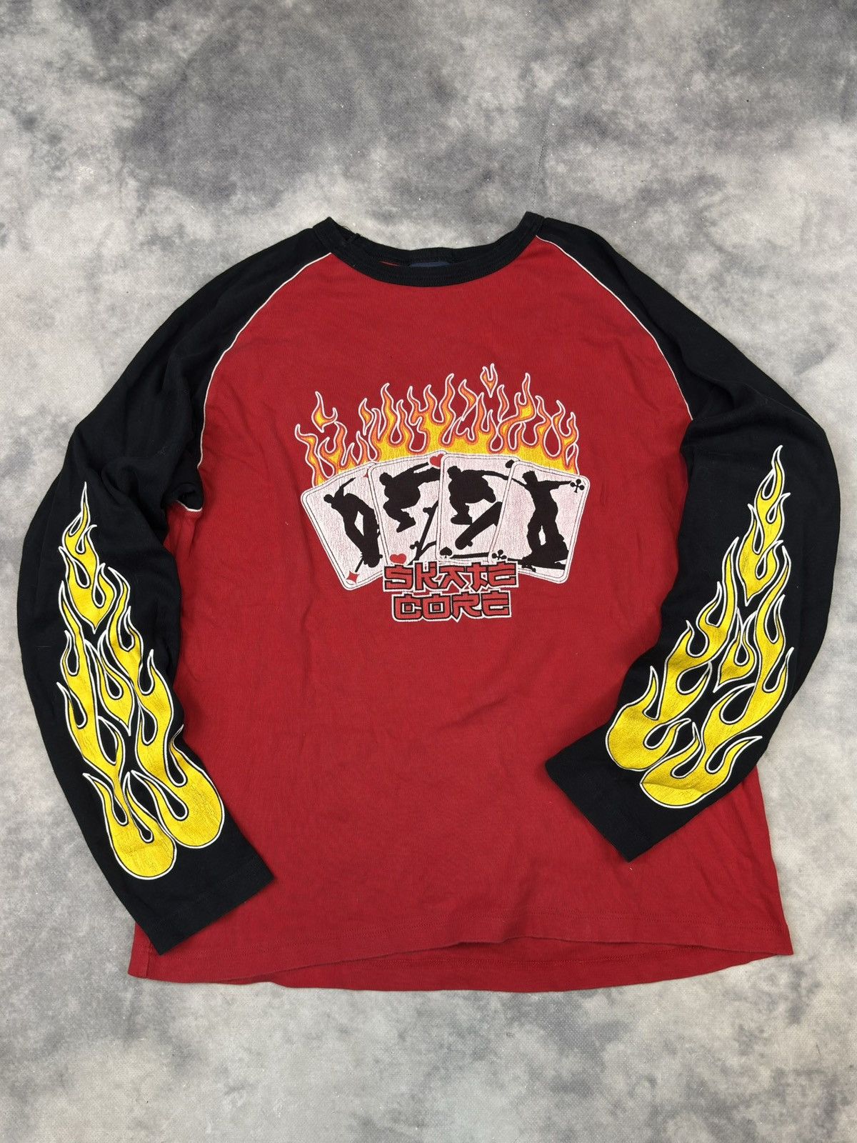 Japanese Brand × Vintage Vintage Skateboard Flame Logo Fishbone Longsleeve tshirt y2k Size US L / EU 52-54 / 3 - 1 Thumbnail