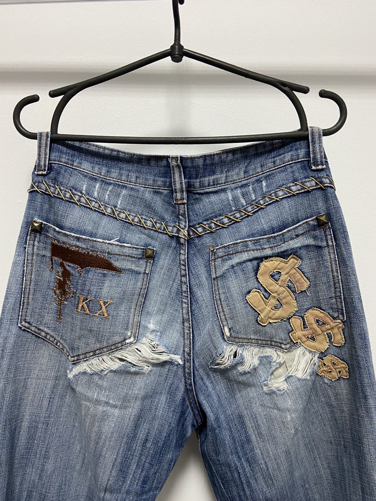 Japanese Brand × Vintage Bucks Dollars jeans Pants Japanese Vintage Small Logo Kang Size US 31 - 3 Thumbnail
