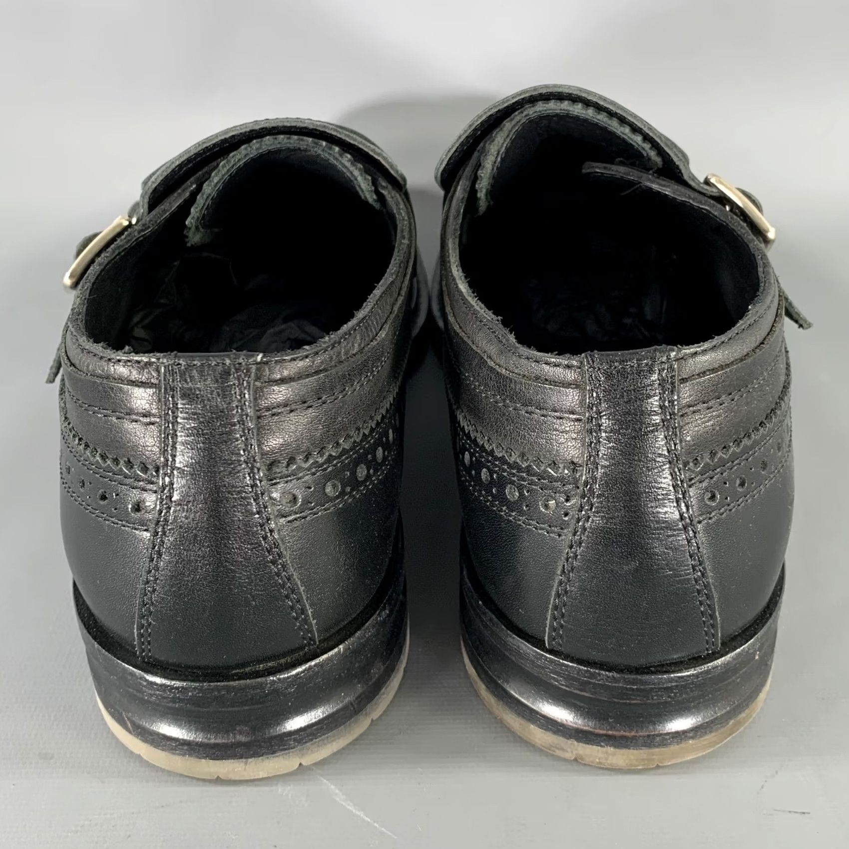 Alexander McQueen ALEXANDER MCQUEEN Monk Strap Loafers Black Leather Size 9 Mens Size US 9 / EU 42 - 3 Thumbnail