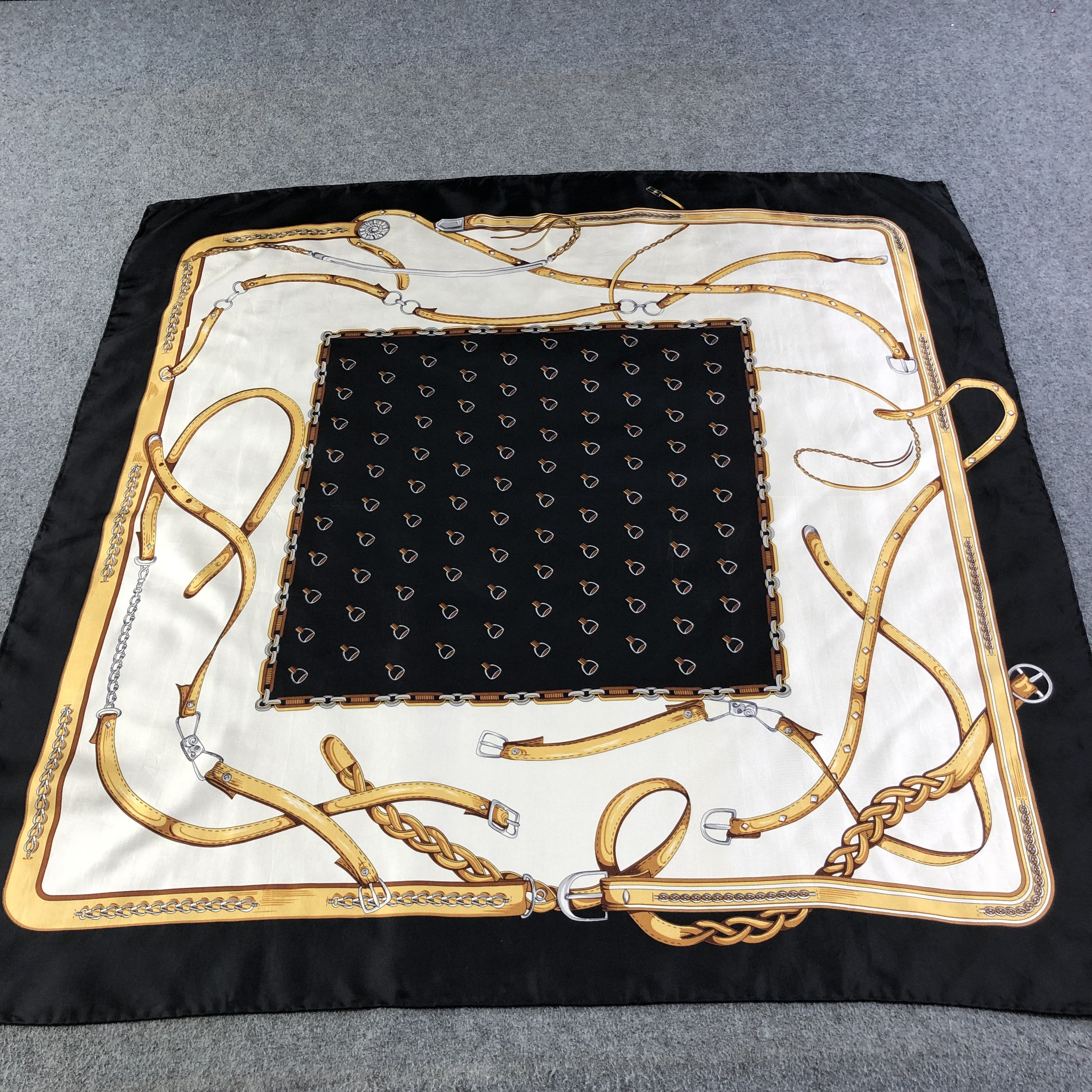 Japanese Brand Luxury Harness Hand Rolled Silk Scarf M786 Size ONE SIZE - 1 Thumbnail