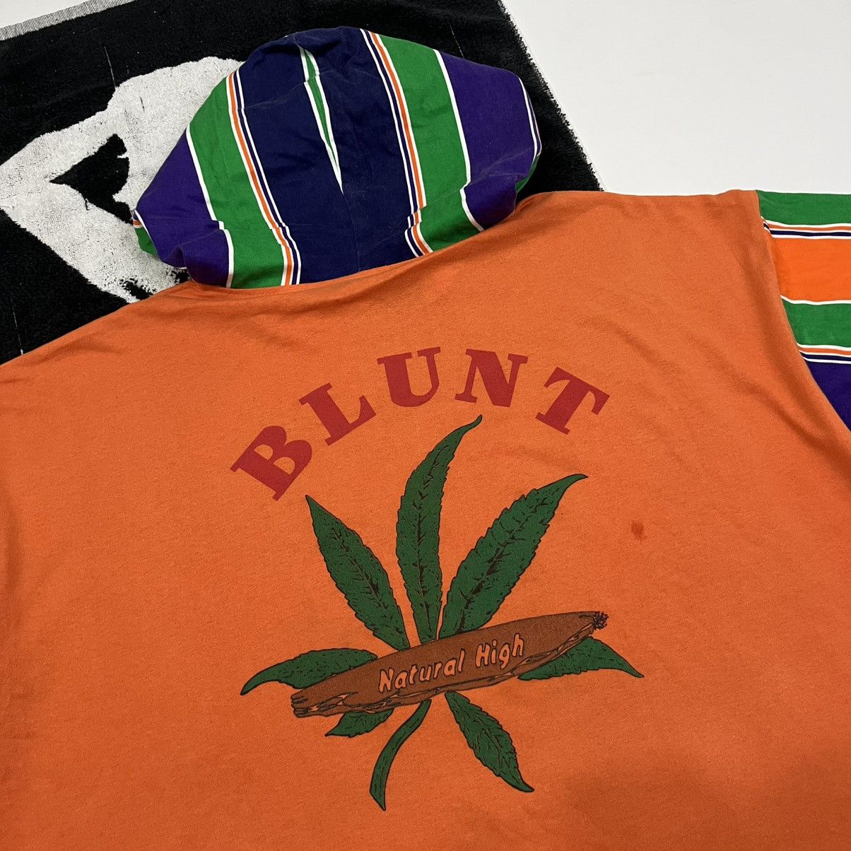 Bob Marley × If Six Was Nine × Vintage 1980s Blunt marijuana Short sleeve hoodie bob marley Size US L / EU 52-54 / 3 - 8 Thumbnail