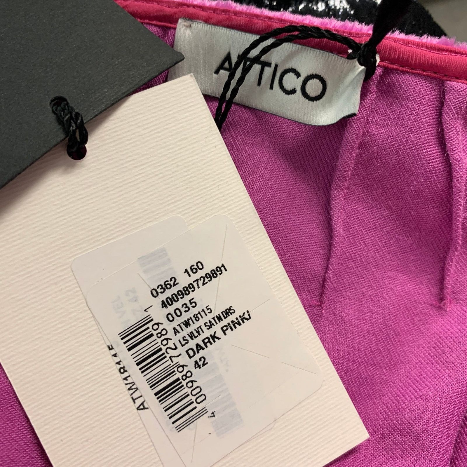 The Attico ATTICO Size 6 Pink Black Polyester Velvet Wrap Dress Size M / US 6-8 / IT 42-44 - 6 Thumbnail