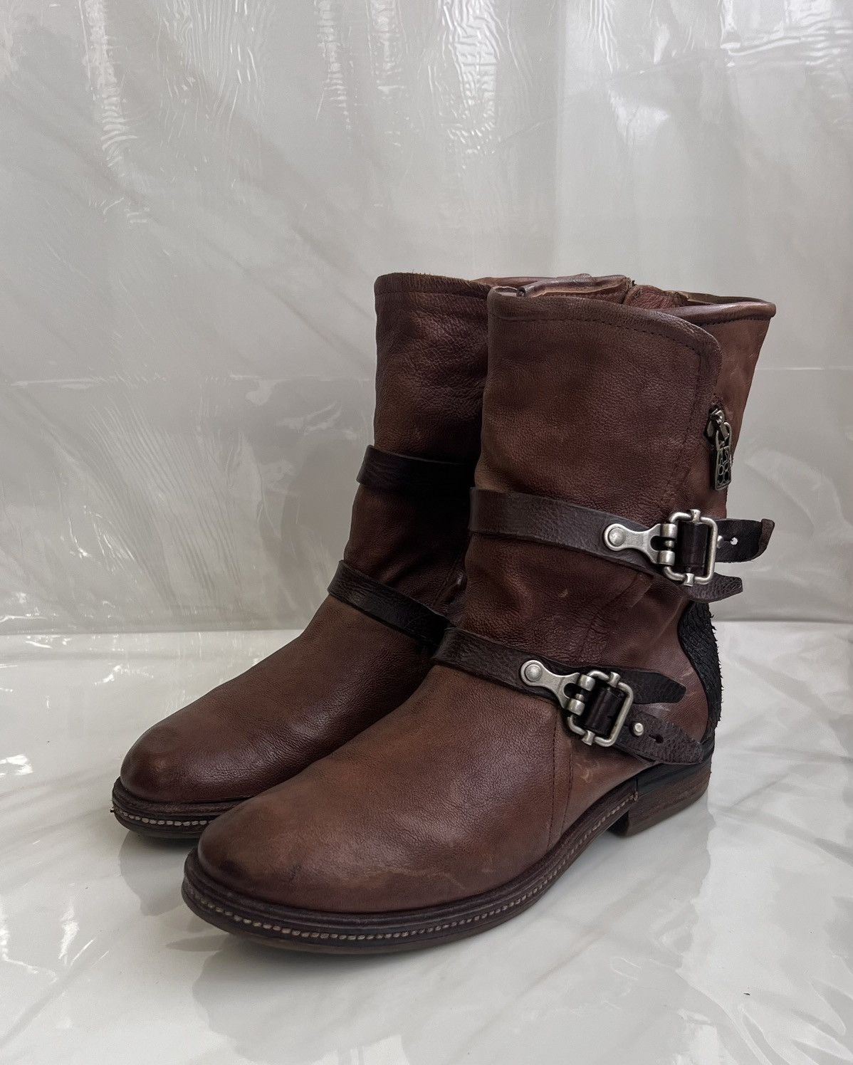 A.S.98 As 98 Airstep Zipper Boho Biker brown distressed boot Size US 8 / IT 38 - 3 Thumbnail