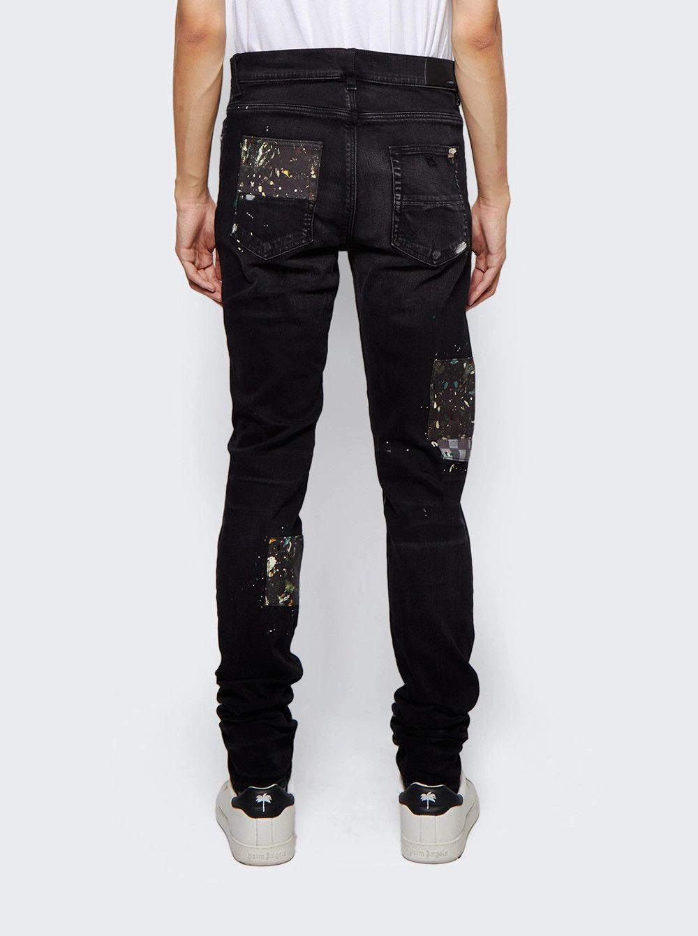 Amiri o1gr1nt0426 Artpatch Paint/Checker Jeans in Aged Black Size US 32 / EU 48 - 5 Thumbnail