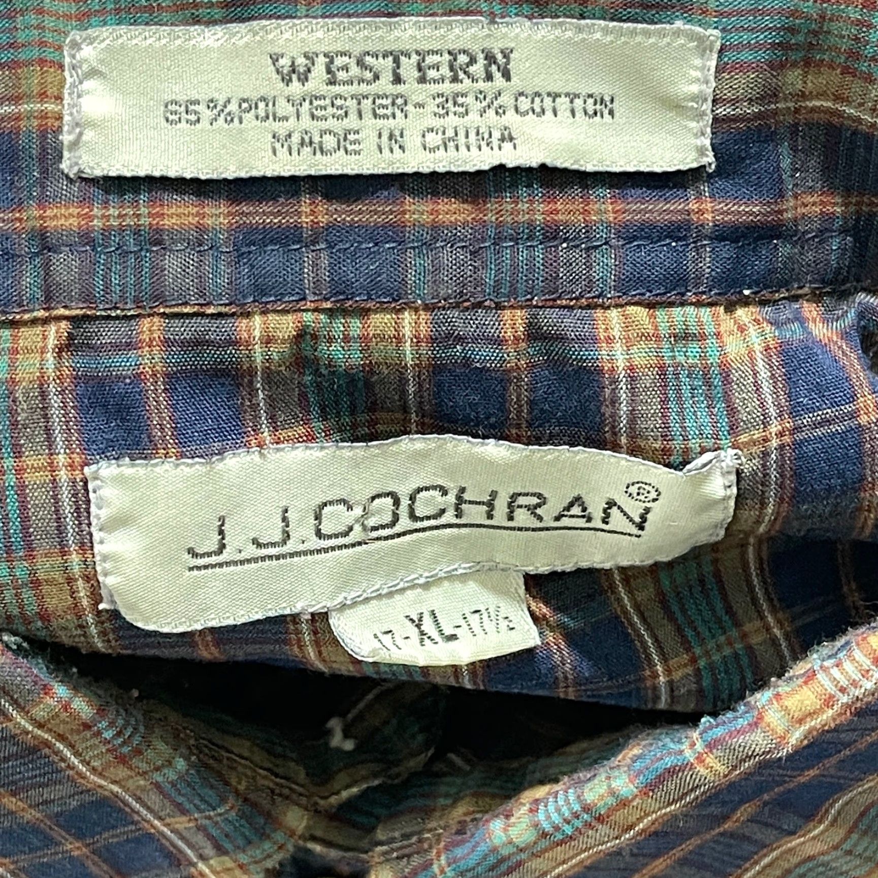 Vintage VINTAGE JJ COCHRAN Western Shirt Mens XL Blue Green Plaid Pearl Snaps Rodeo Cowboy FLAW Shirt Mens XL Blue Plaid Pearl Snaps Western Cowboy Rodeo FLAW Size US XL / EU 56 / 4 - 3 Thumbnail