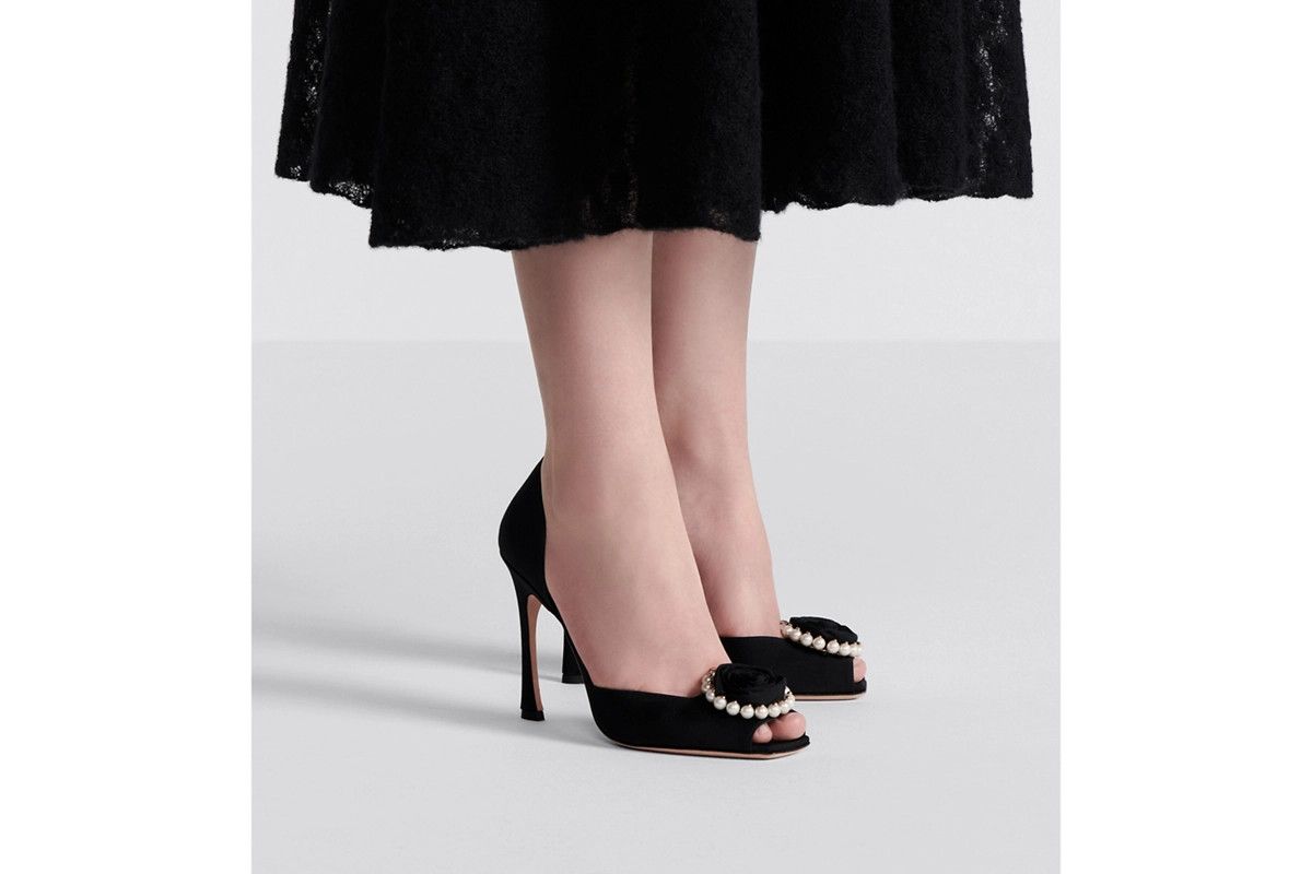 Dior o1bcso1str0225 Rose Heeled Sandal in Black Size US 10 / IT 40 - 6 Thumbnail