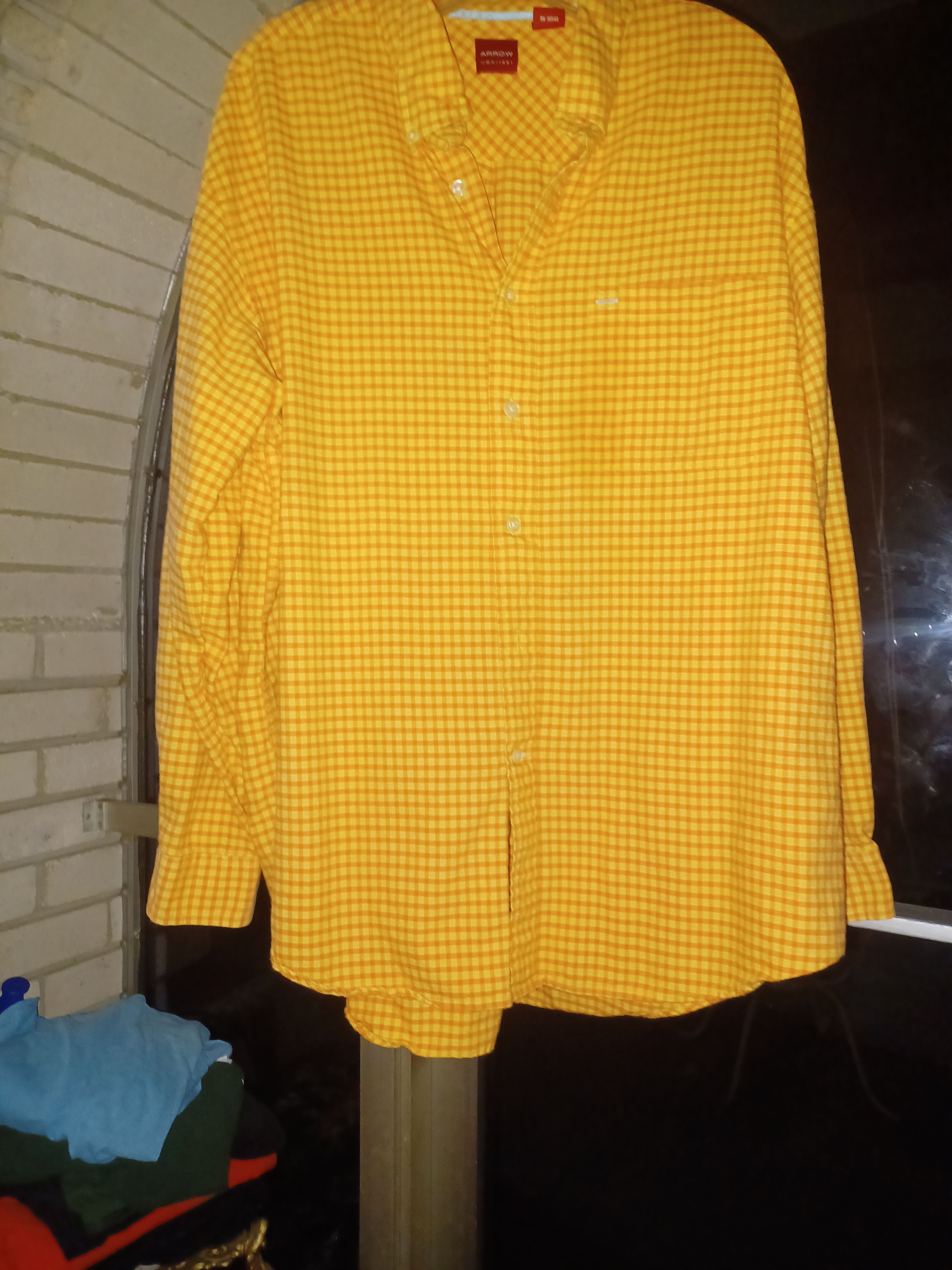 Arrow Arrow Men's Button-Up Shirt XL Orange & Yellow Size US XL / EU 56 / 4 - 1 Thumbnail